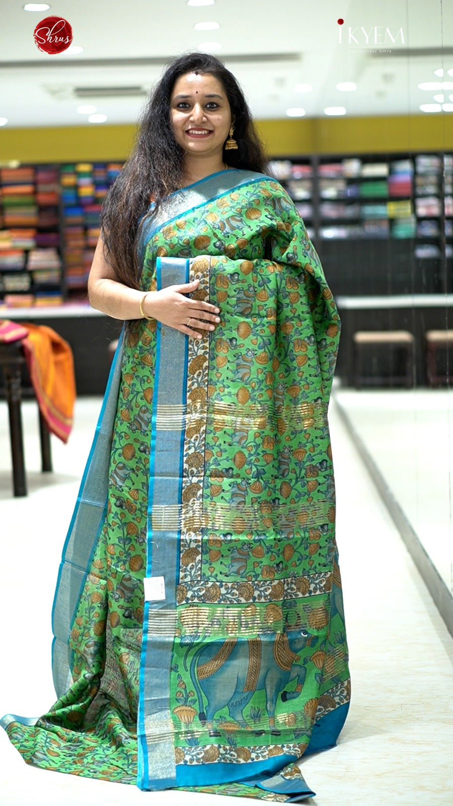 Green & Blue - Moonga Silk Sarees - Shop on ShrusEternity.com