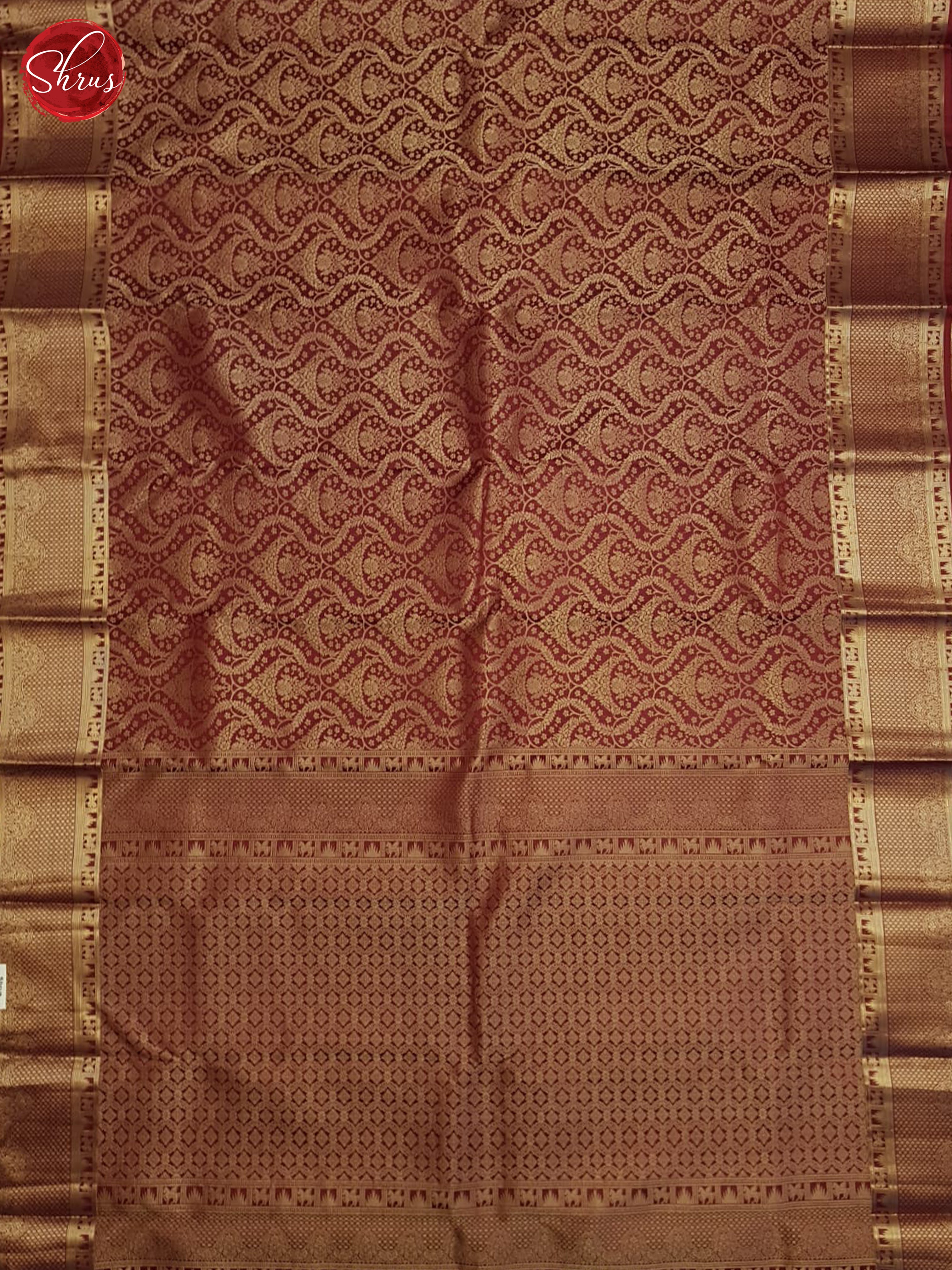 Reddish Maroon(Single tone) - Kanchipuram silk - Shop on ShrusEternity.com