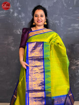 Green and blue- Silk Cotton Saree - Shop on ShrusEternity.com