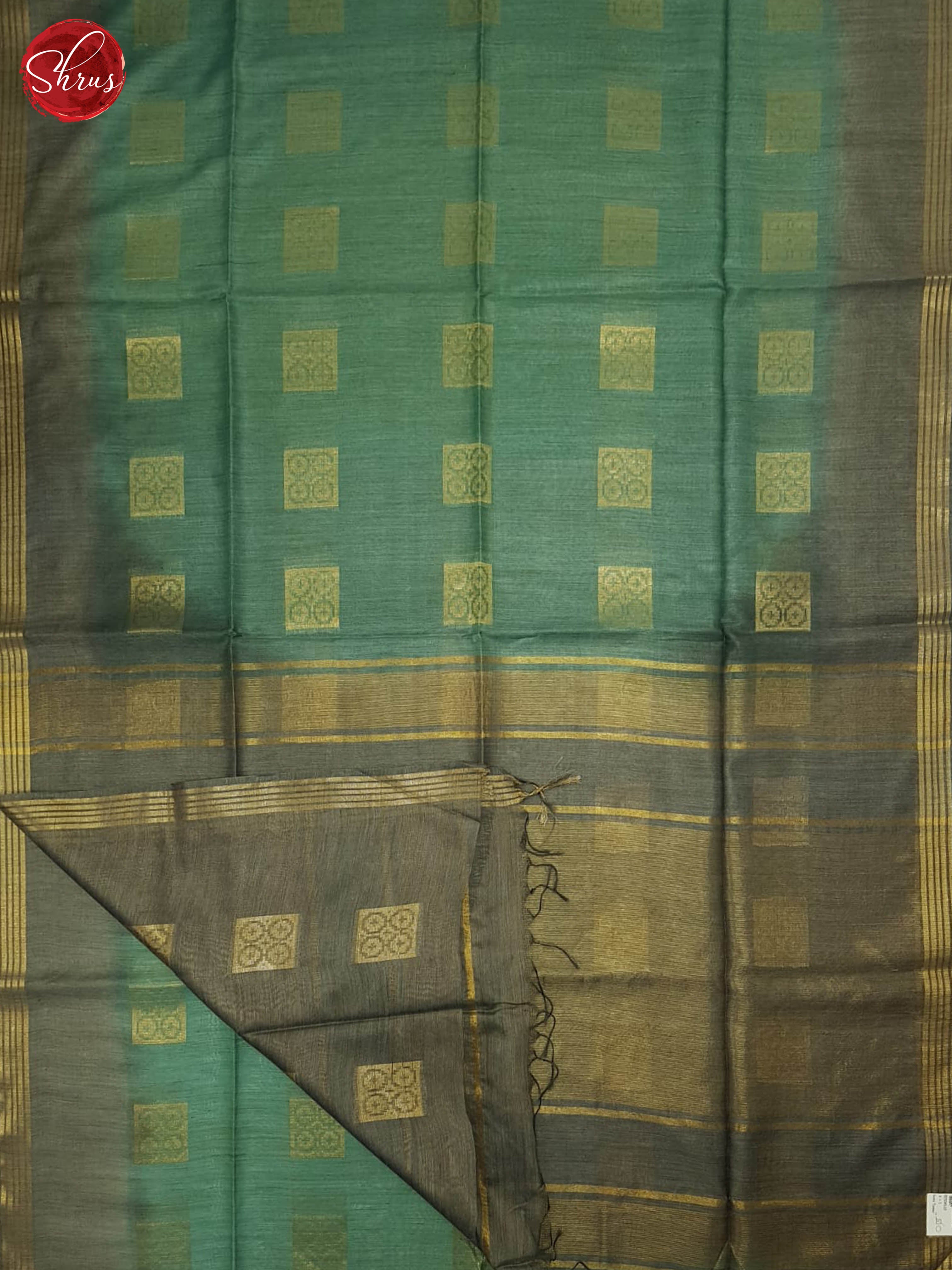 Green &  Grey - Semi Tussar  Saree - Shop on ShrusEternity.com