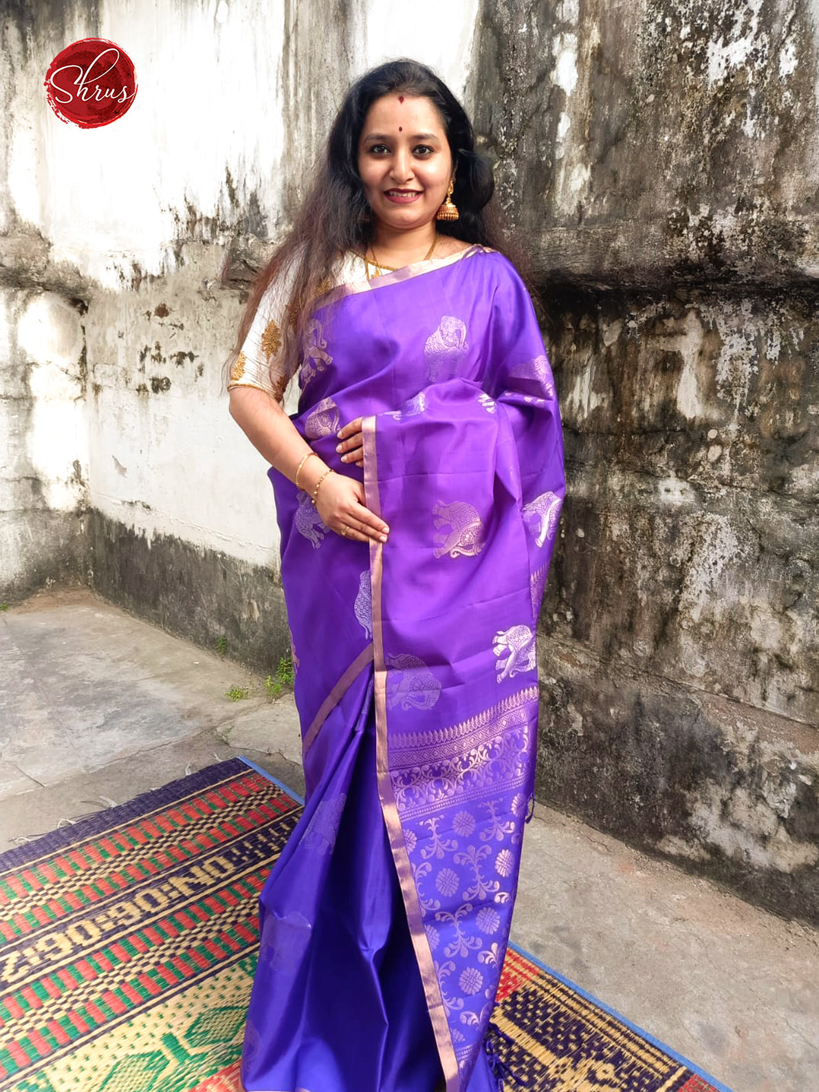 Purple And Red- Soft Silk Saree - Shop on ShrusEternity.com