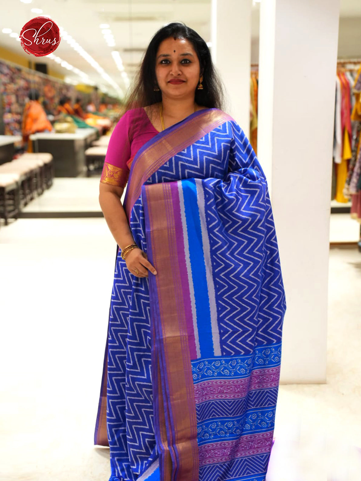 Blue And Purple- Semi Patola Saree - Shop on ShrusEternity.com