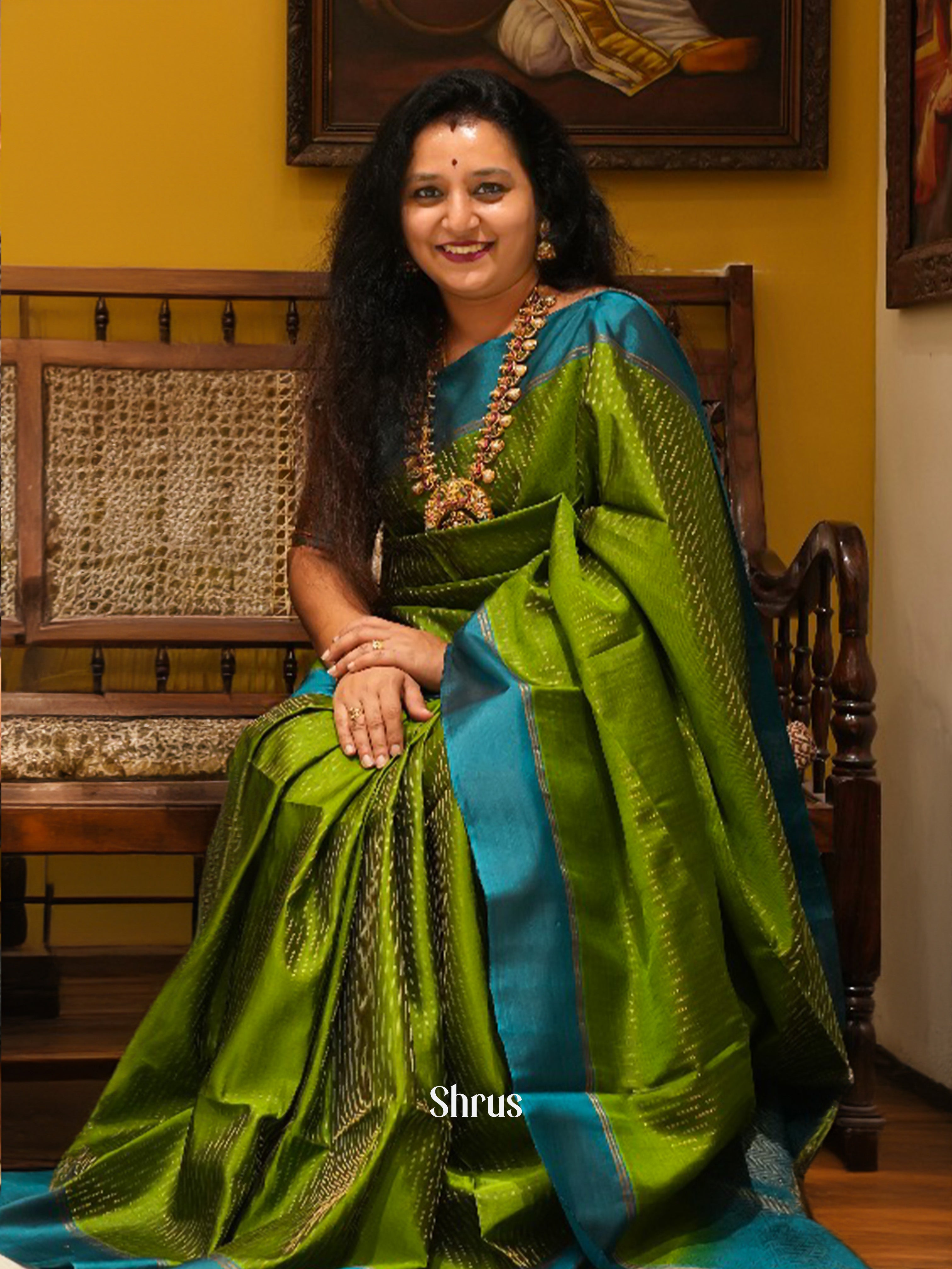 Green & Blue - Soft Silk Saree