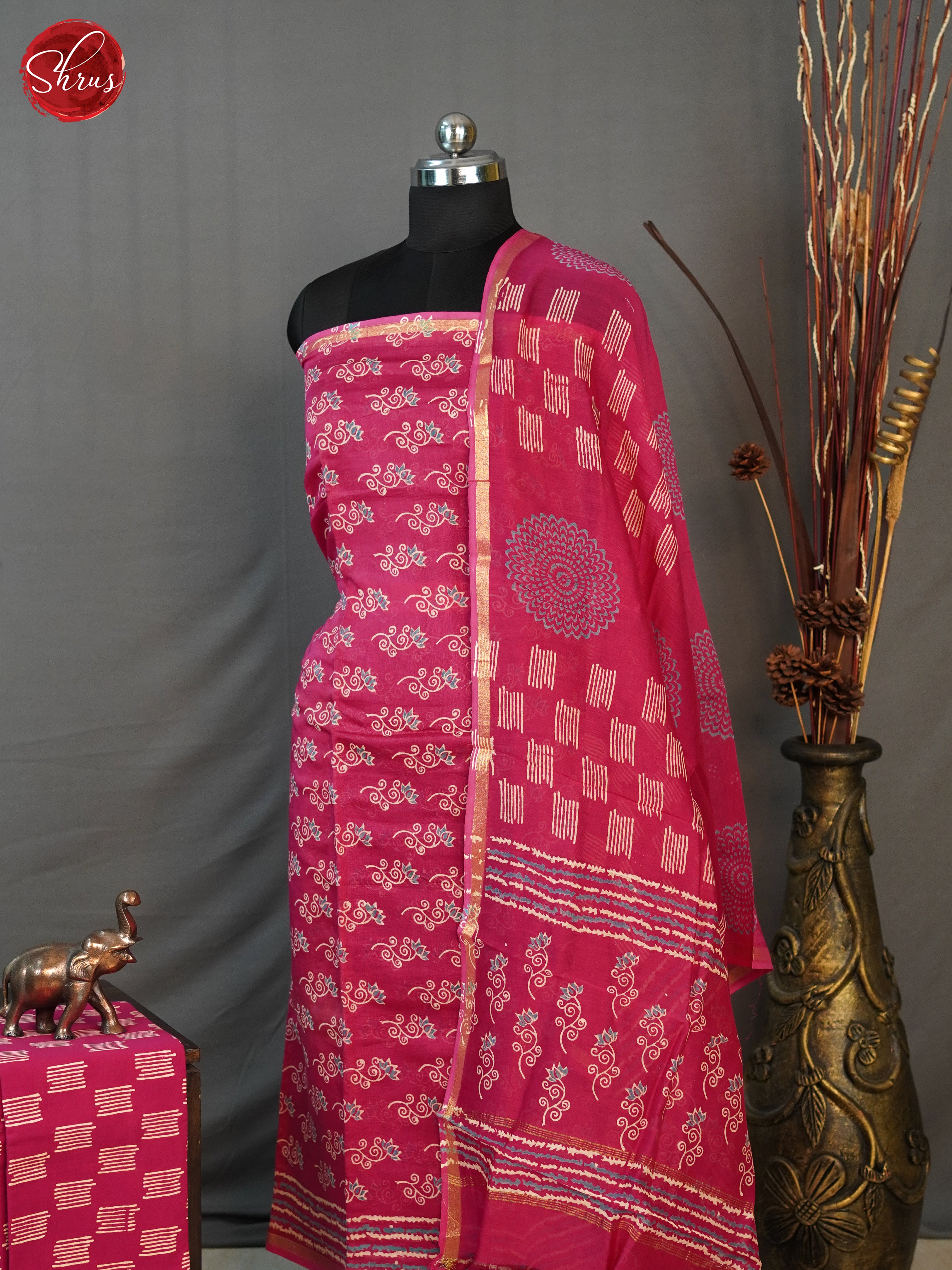 Pink - Chanderi salwar - Shop on ShrusEternity.com