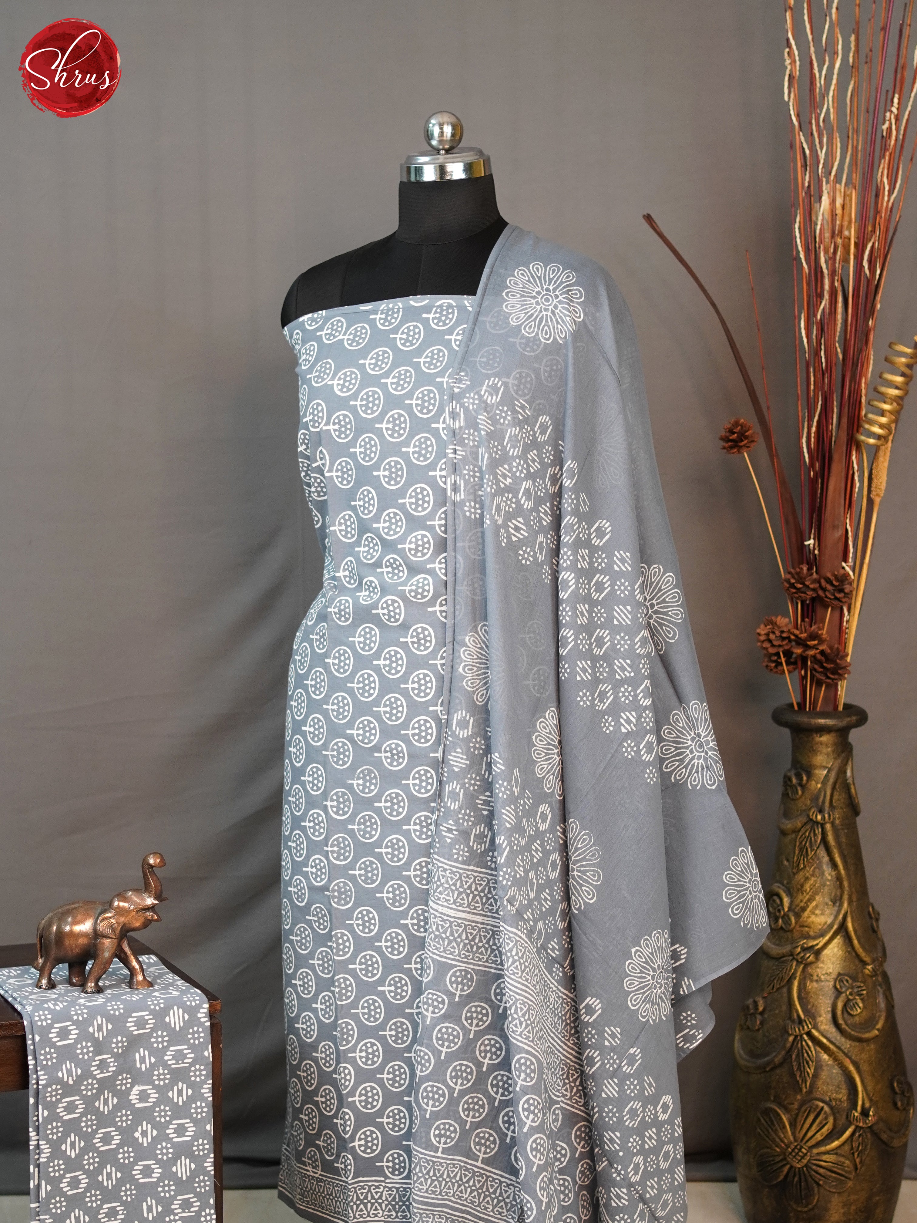 Grey - Cotton salwar - Shop on ShrusEternity.com