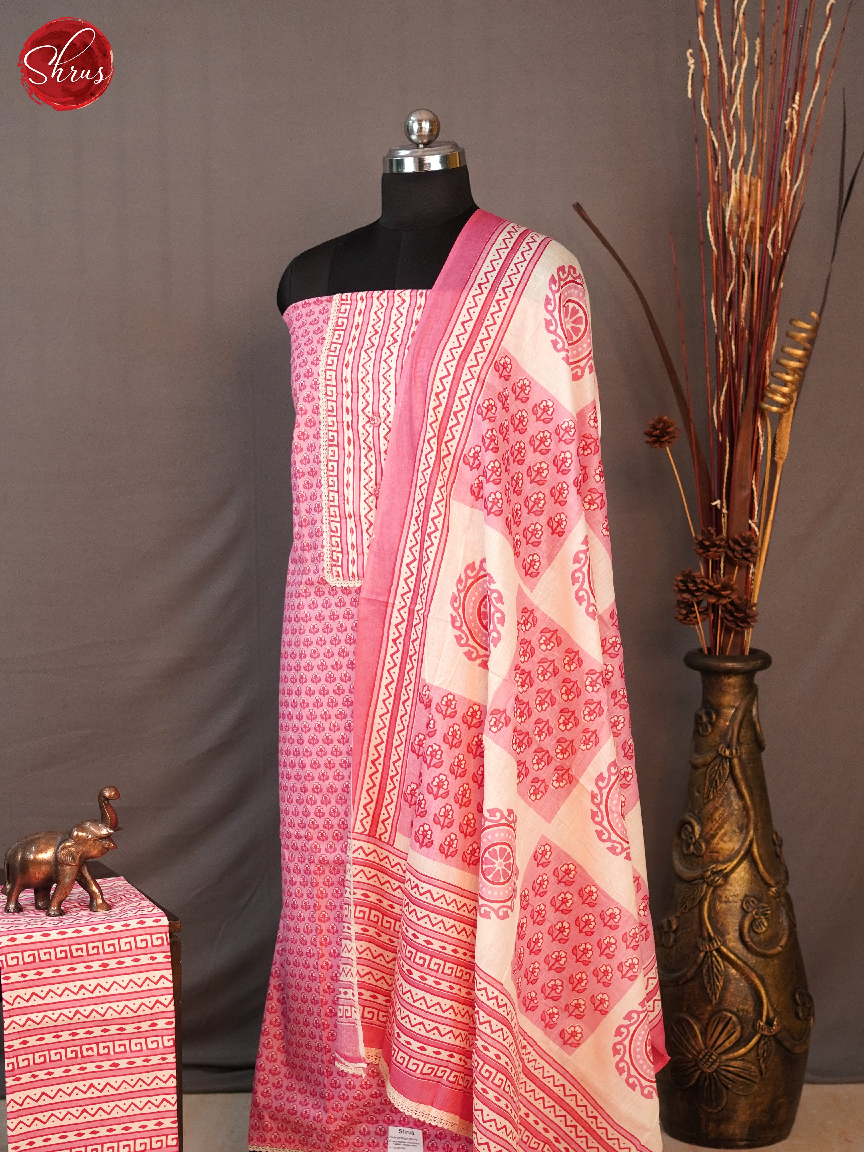 Pink & Cream - Cotton salwar - Shop on ShrusEternity.com