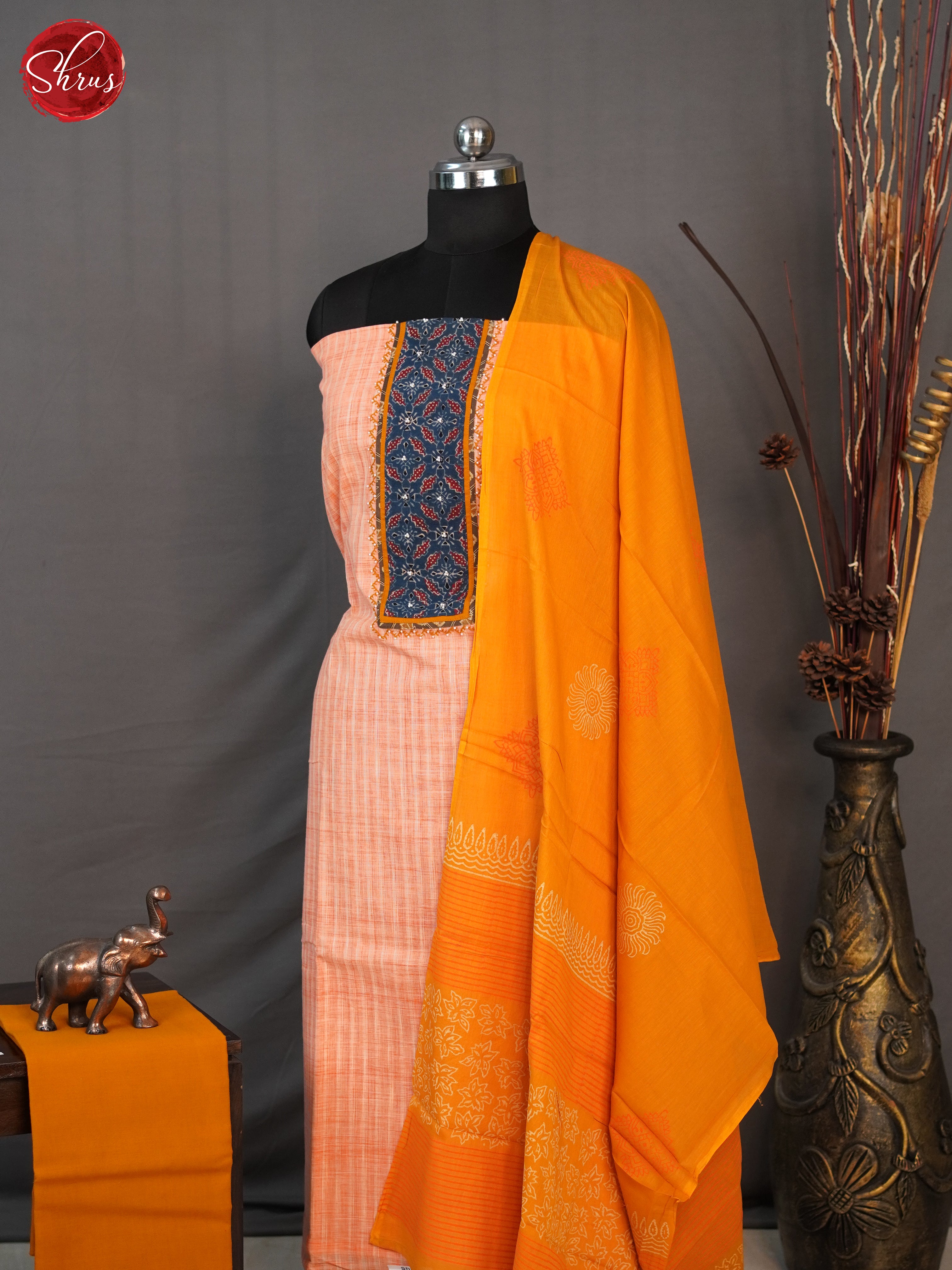 Orange - Cotton salwar - Shop on ShrusEternity.com