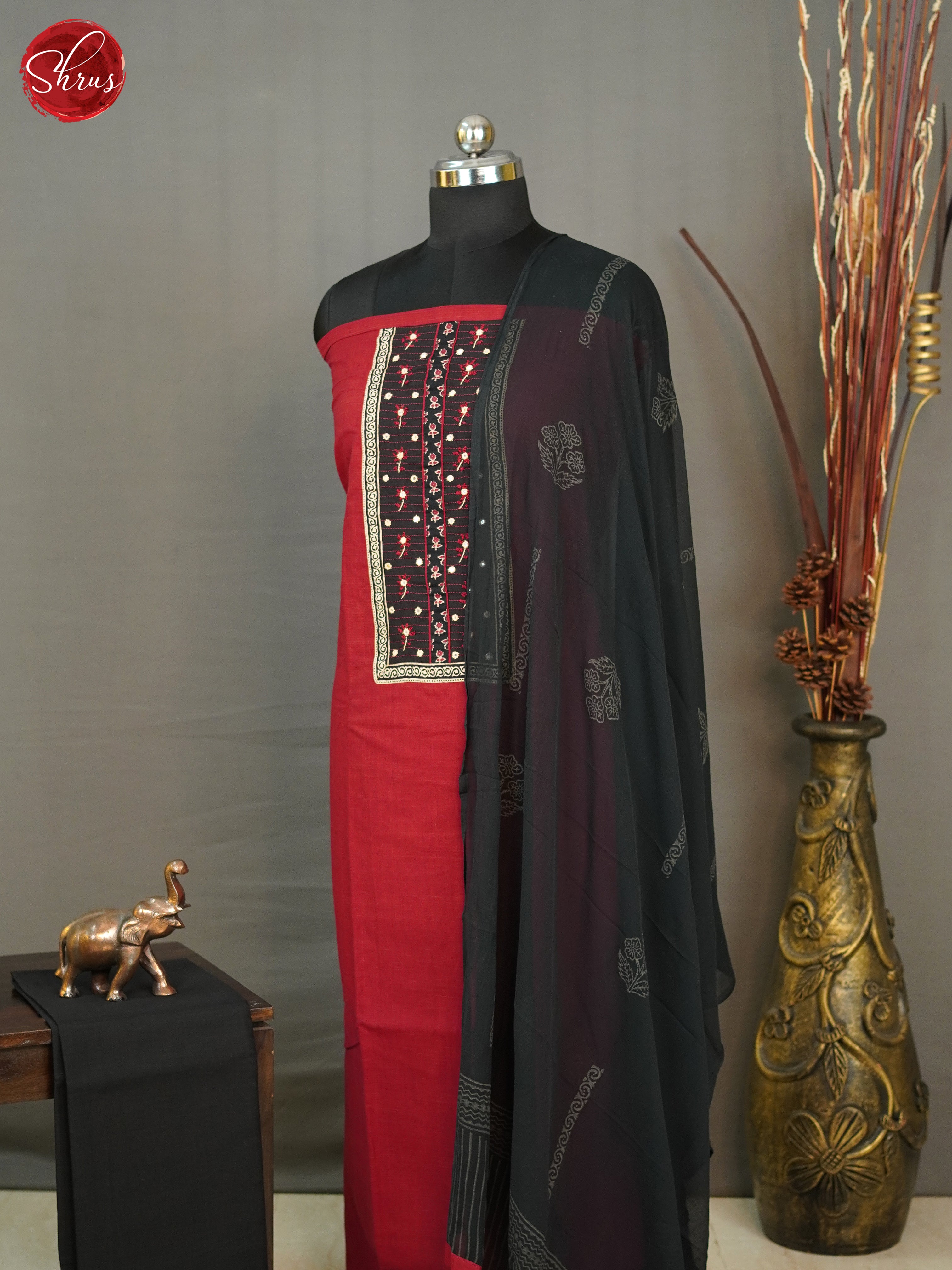 Red & Black - Cotton salwar - Shop on ShrusEternity.com