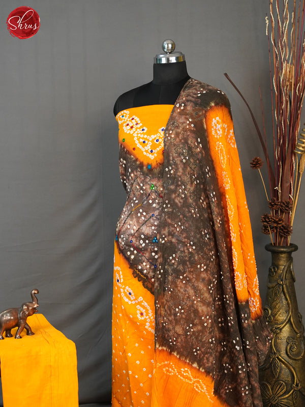Brown & Orange- Bandhini salwar - Shop on ShrusEternity.com