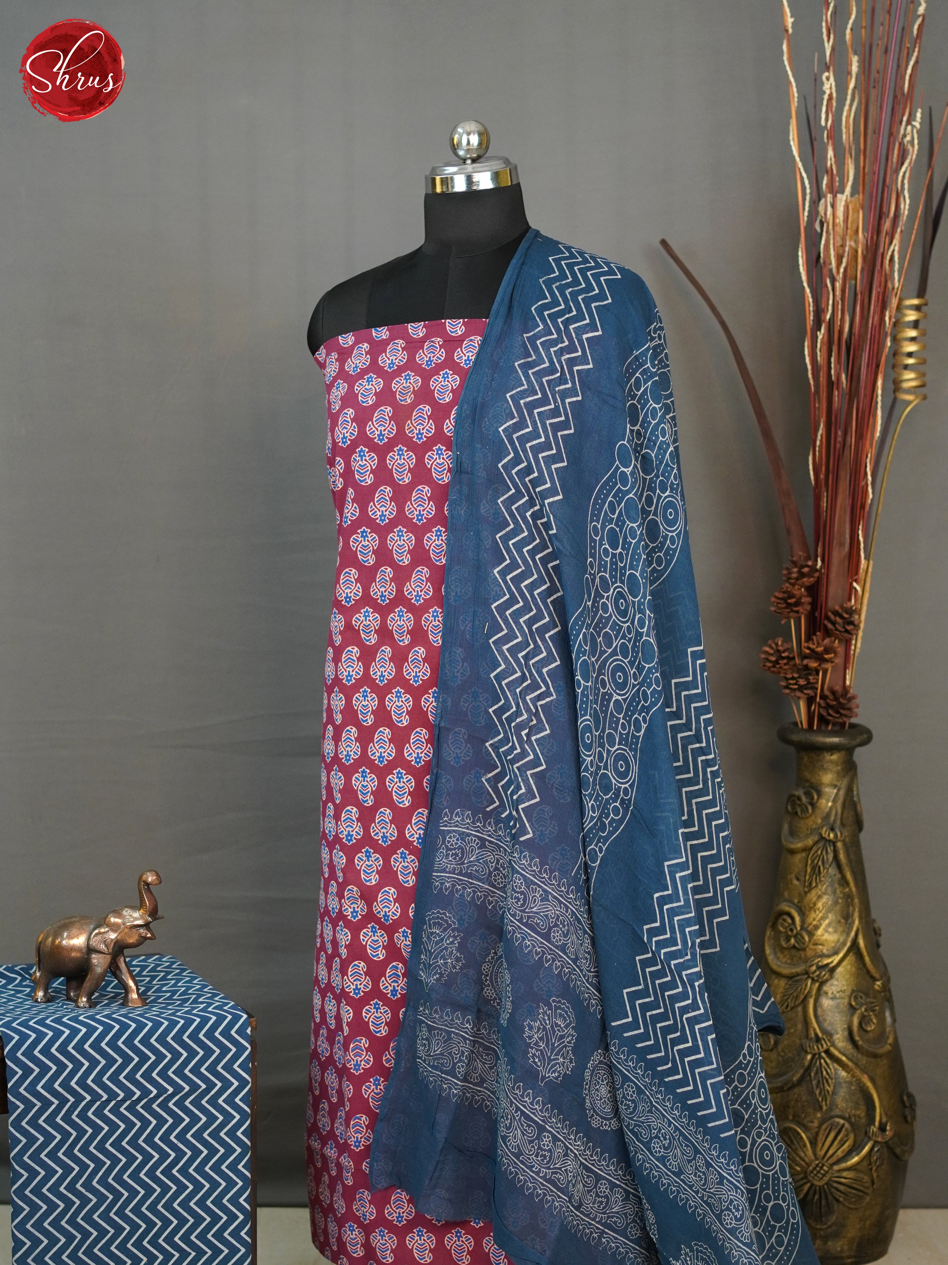 Red & Blue - Ajrakh Salwar - Shop on ShrusEternity.com