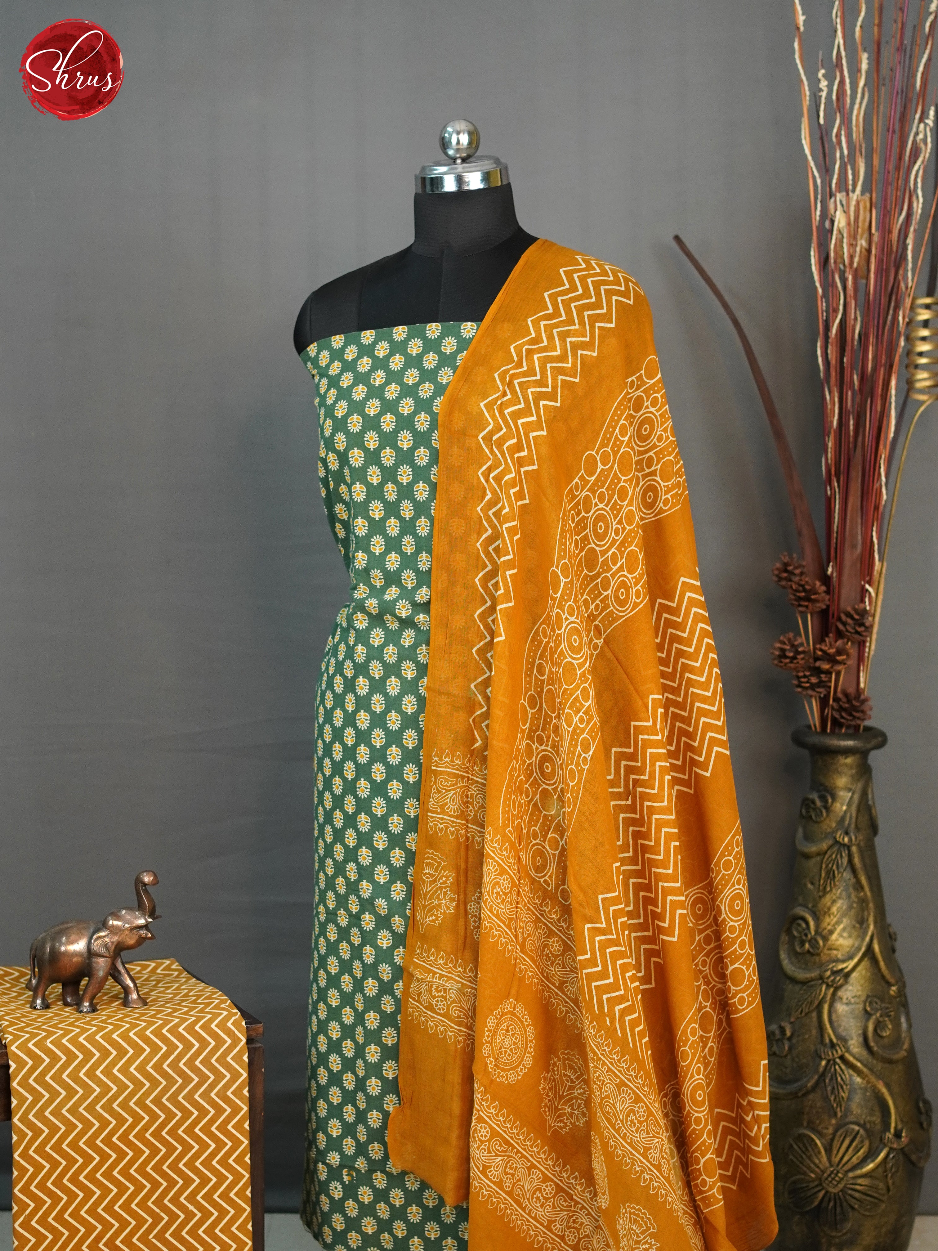 Green & Mustard - Ajrakh Salwar - Shop on ShrusEternity.com
