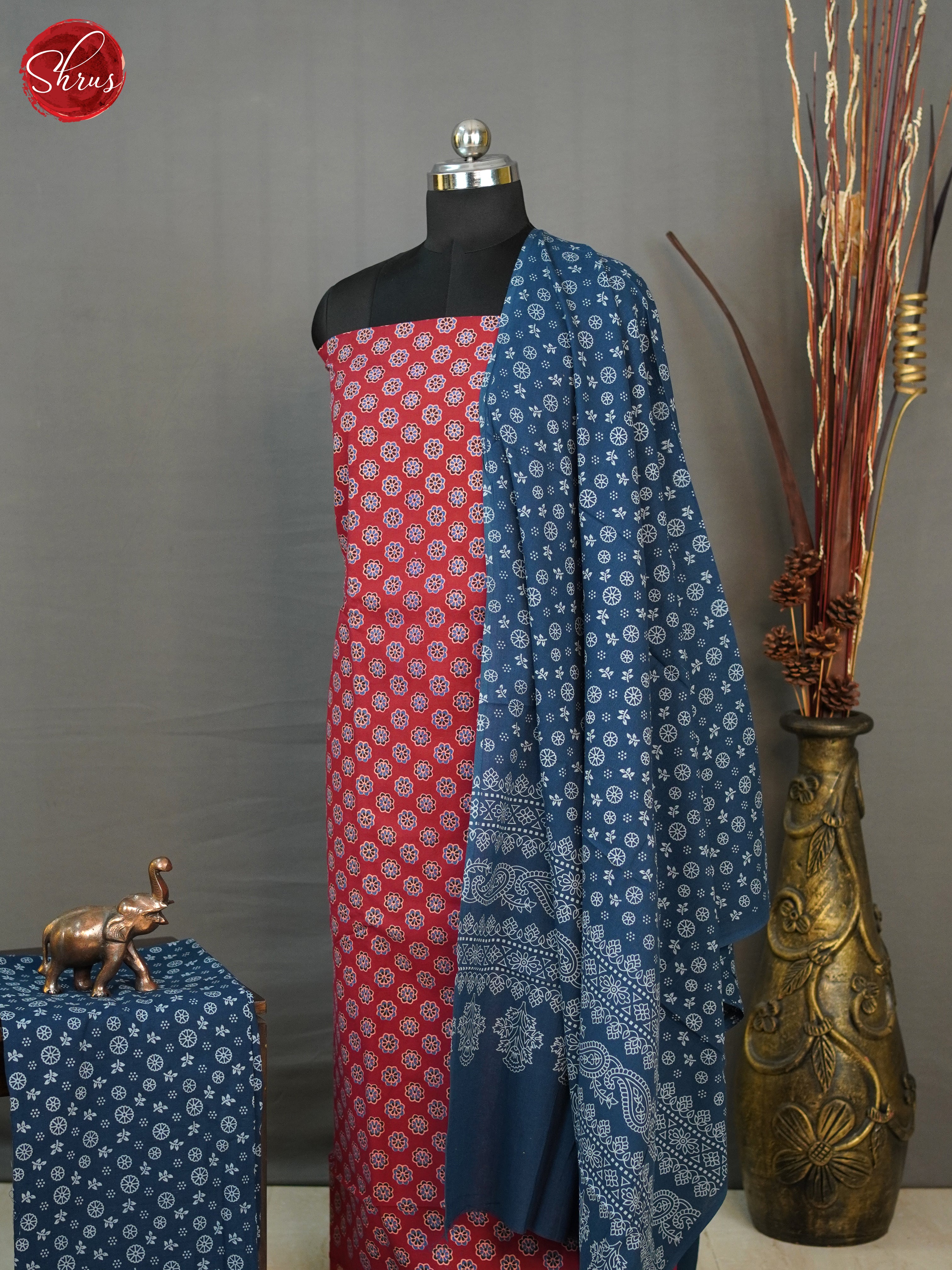 Red & Blue - Ajrakh Salwar - Shop on ShrusEternity.com