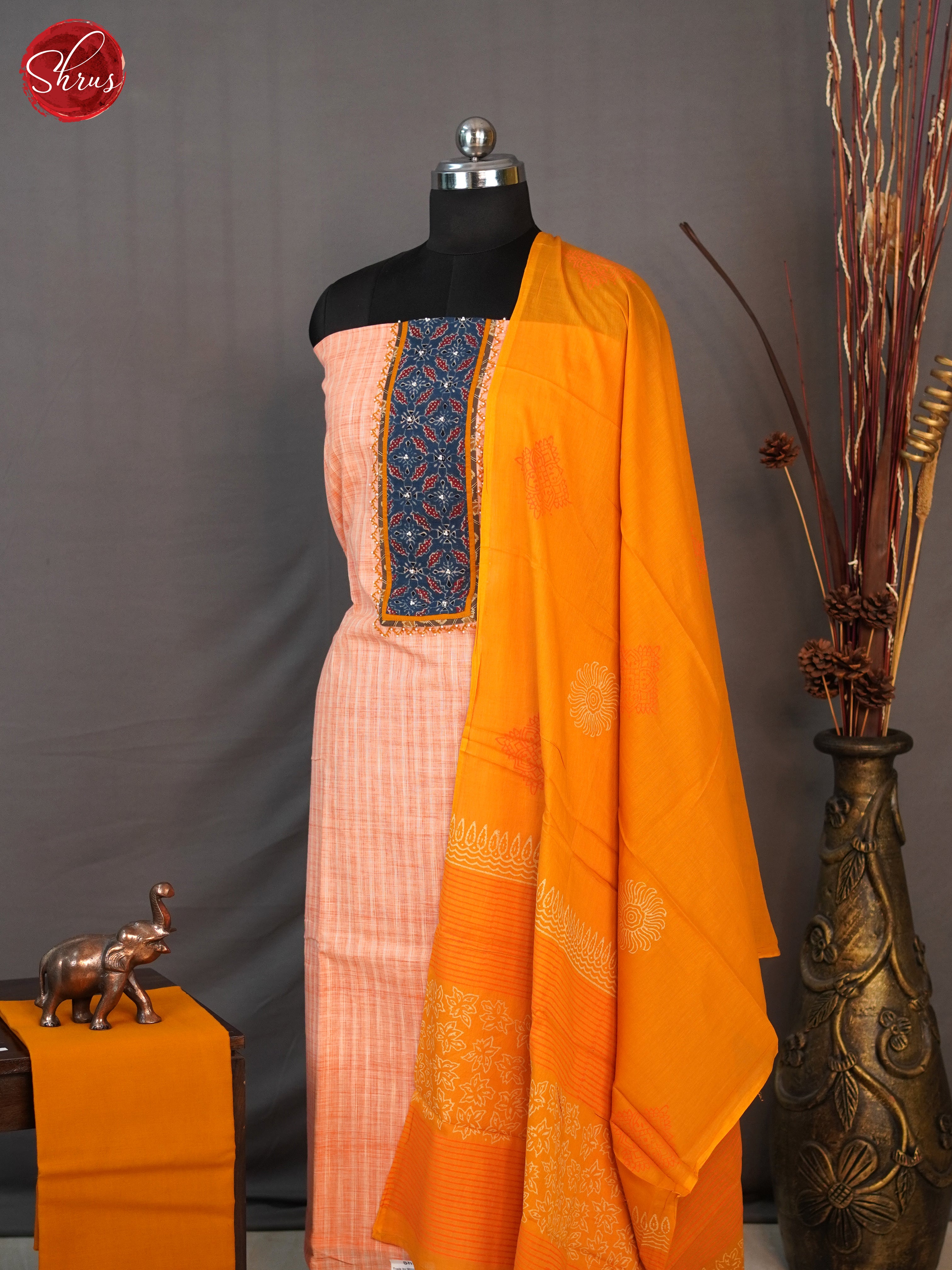 Peach & Orange- Cotton salwar - Shop on ShrusEternity.com