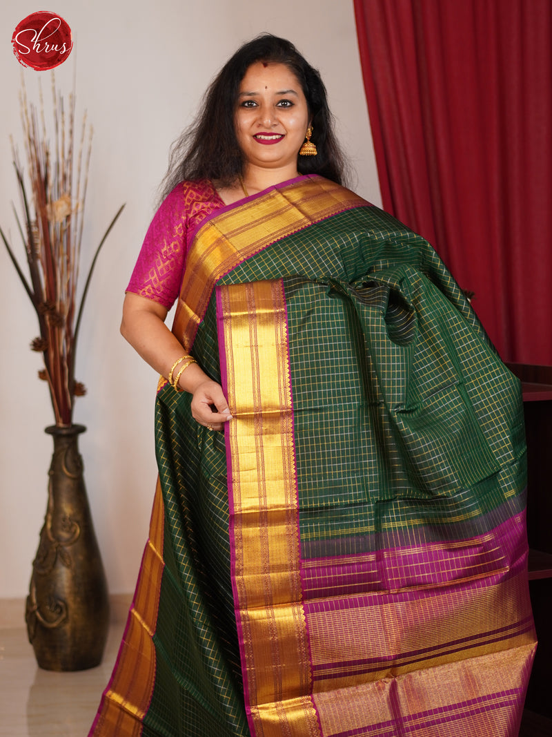 Green & Maroon - Kanchipuram Silk Saree - Shop on ShrusEternity.com