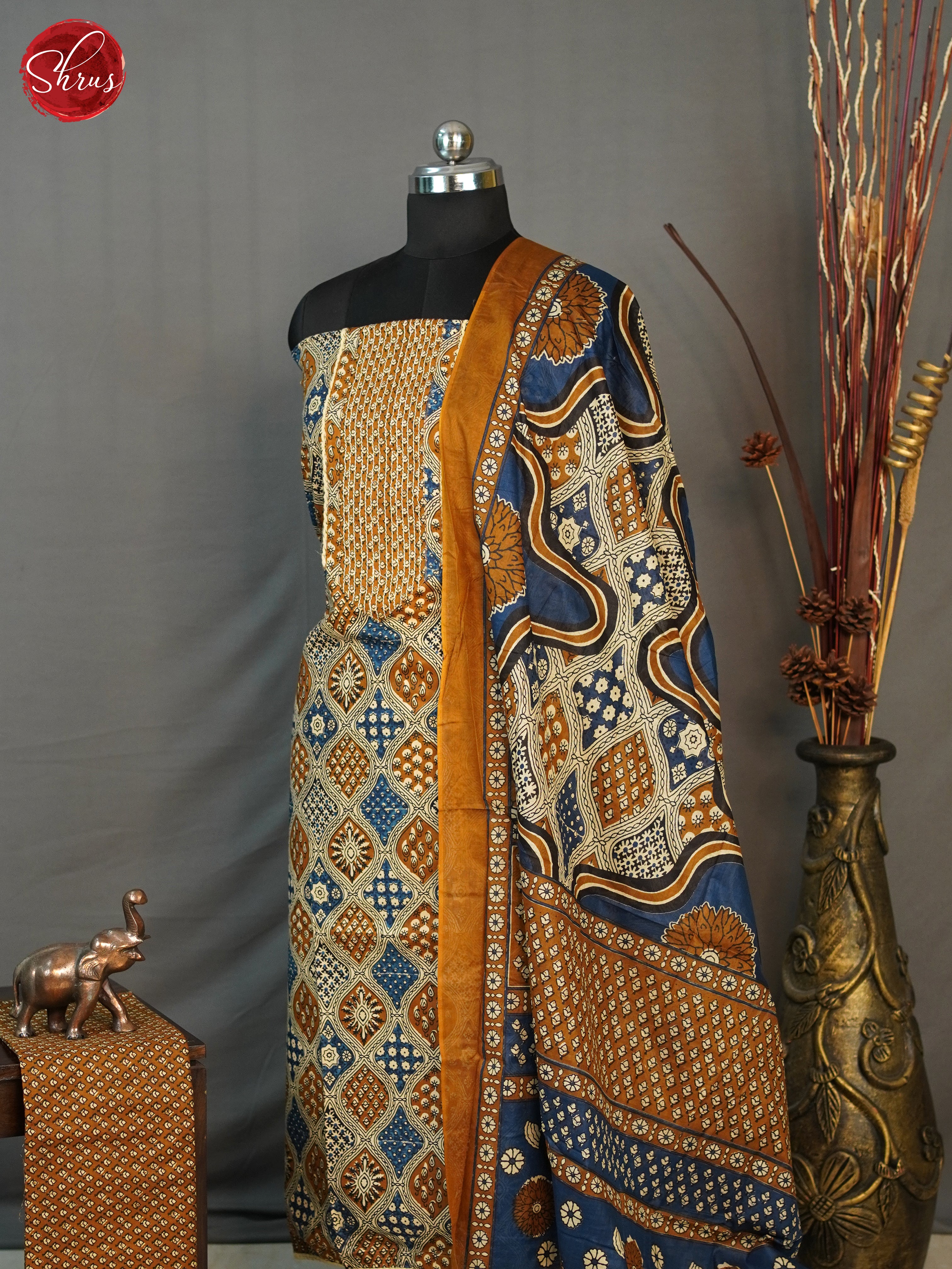 Grey & Brown - Cotton salwar - Shop on ShrusEternity.com