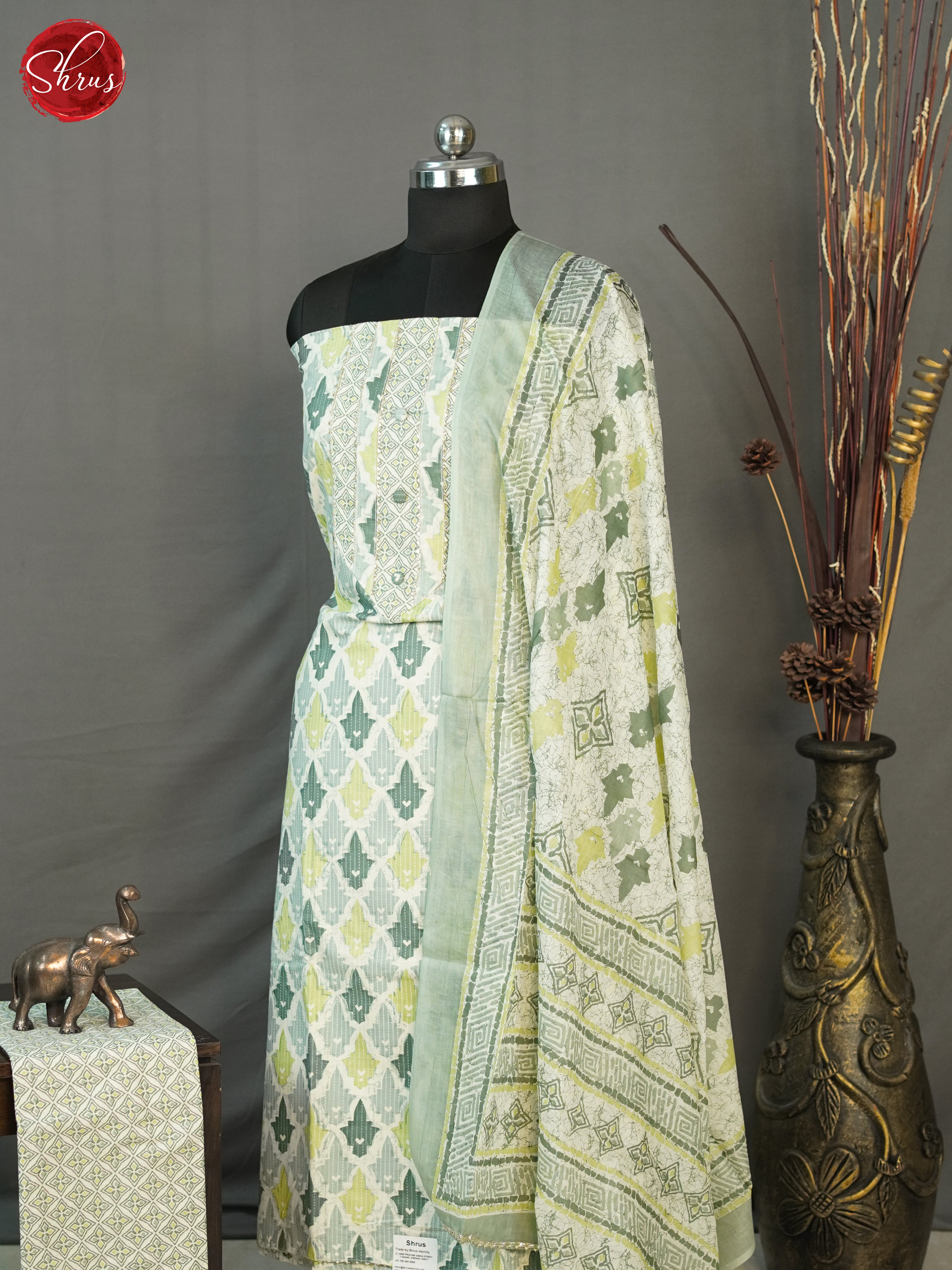 Blue & Cream- Cotton salwar - Shop on ShrusEternity.com