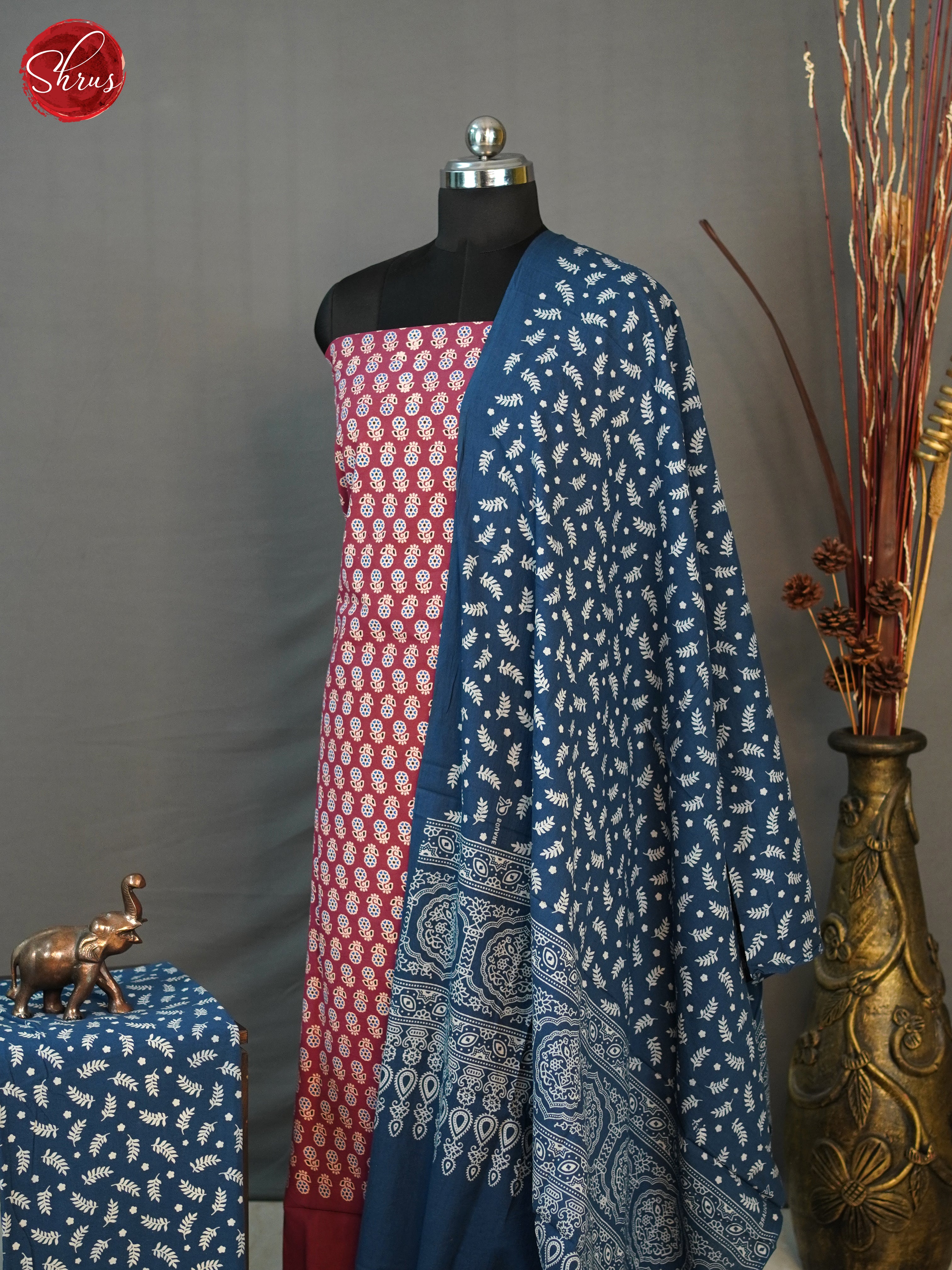 Red & Blue - Ajrakh Salwar - Shop on ShrusEternity.com