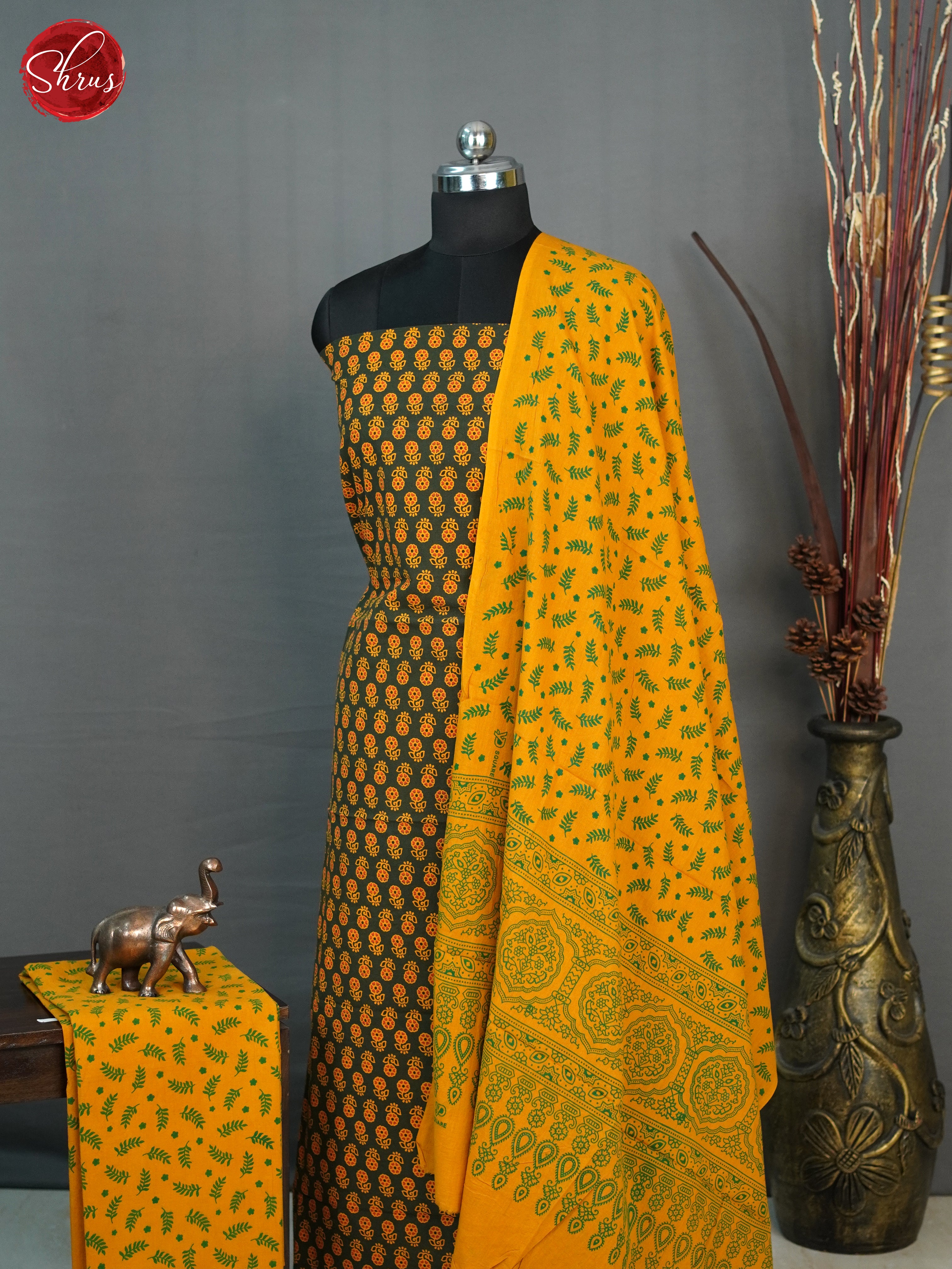 Green & Mustard - Ajrakh Salwar - Shop on ShrusEternity.com