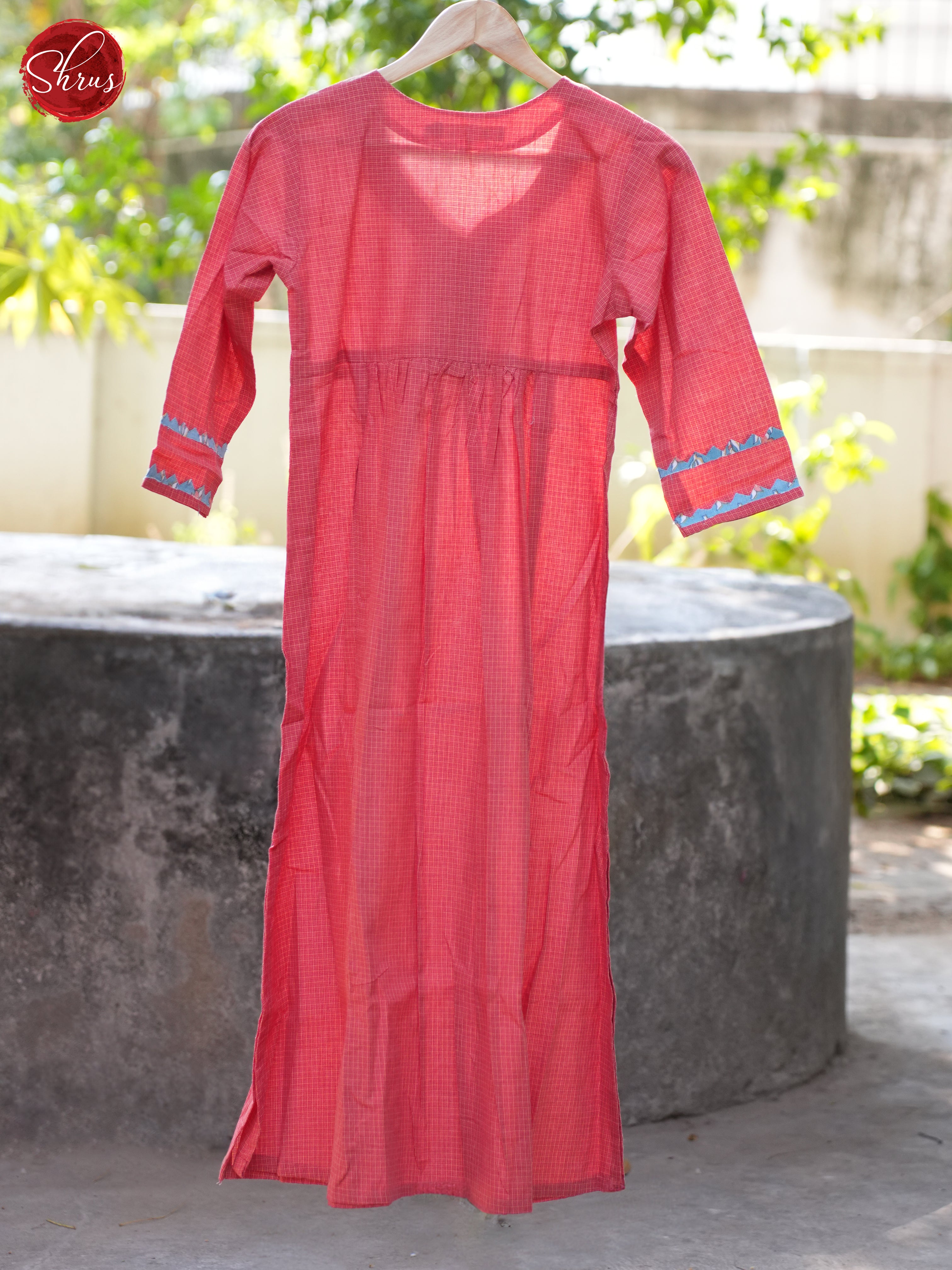 Red  - Lace Embroidery Readymade Kurti - Shop on ShrusEternity.com