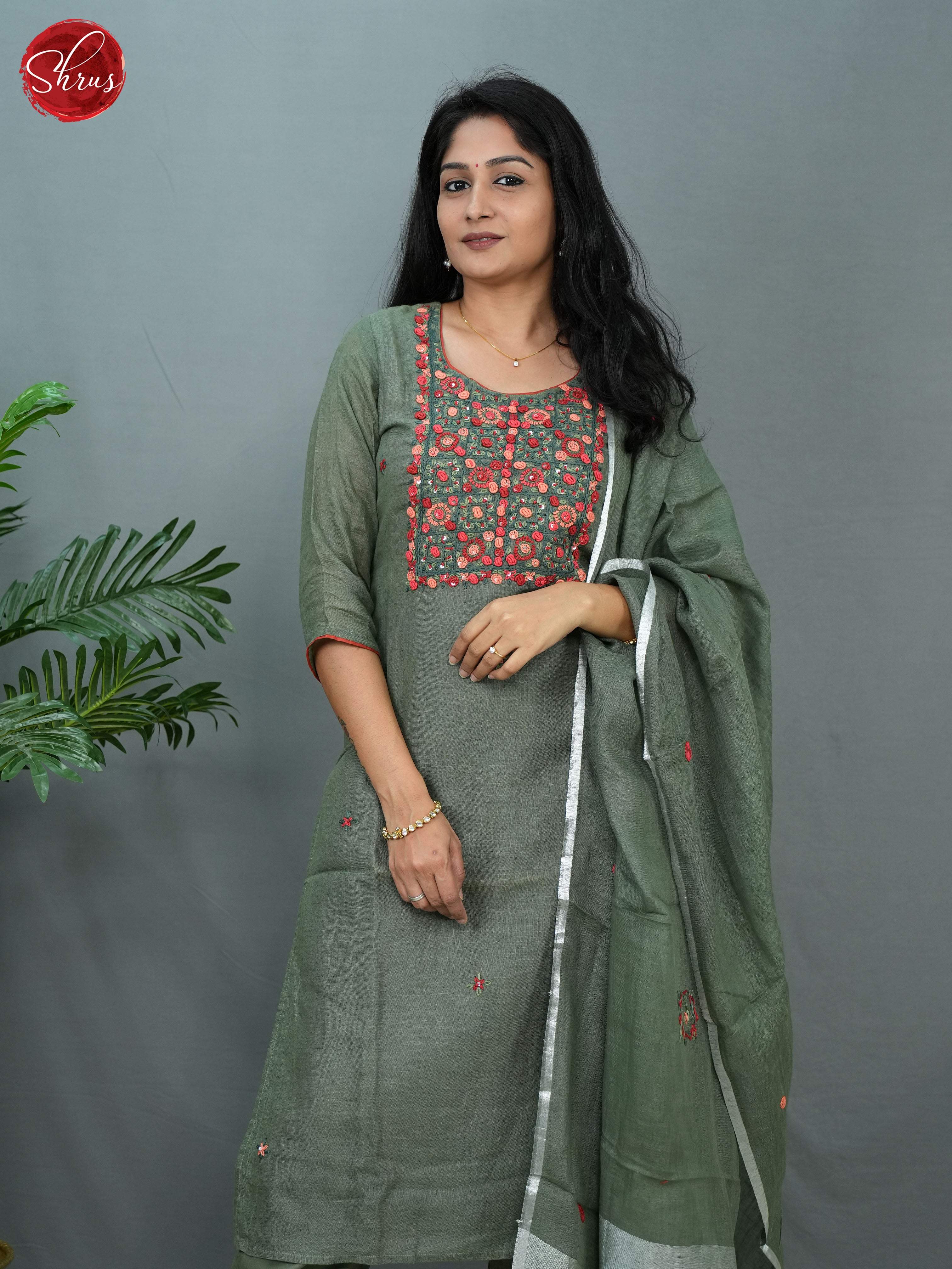 Green - 3pc embroidery Readymade Salwar - Shop on ShrusEternity.com