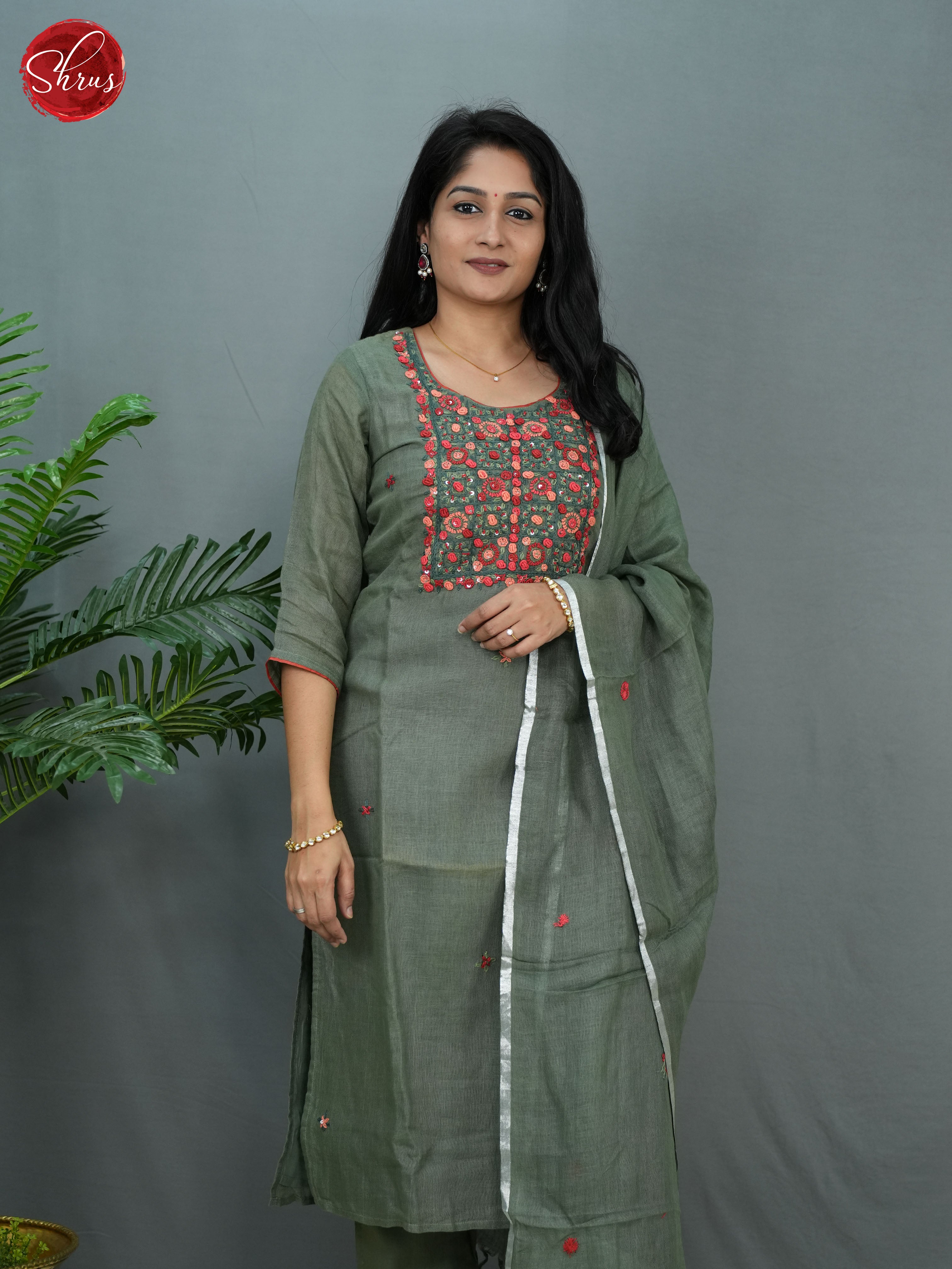 Green - 3pc embroidery Readymade Salwar - Shop on ShrusEternity.com