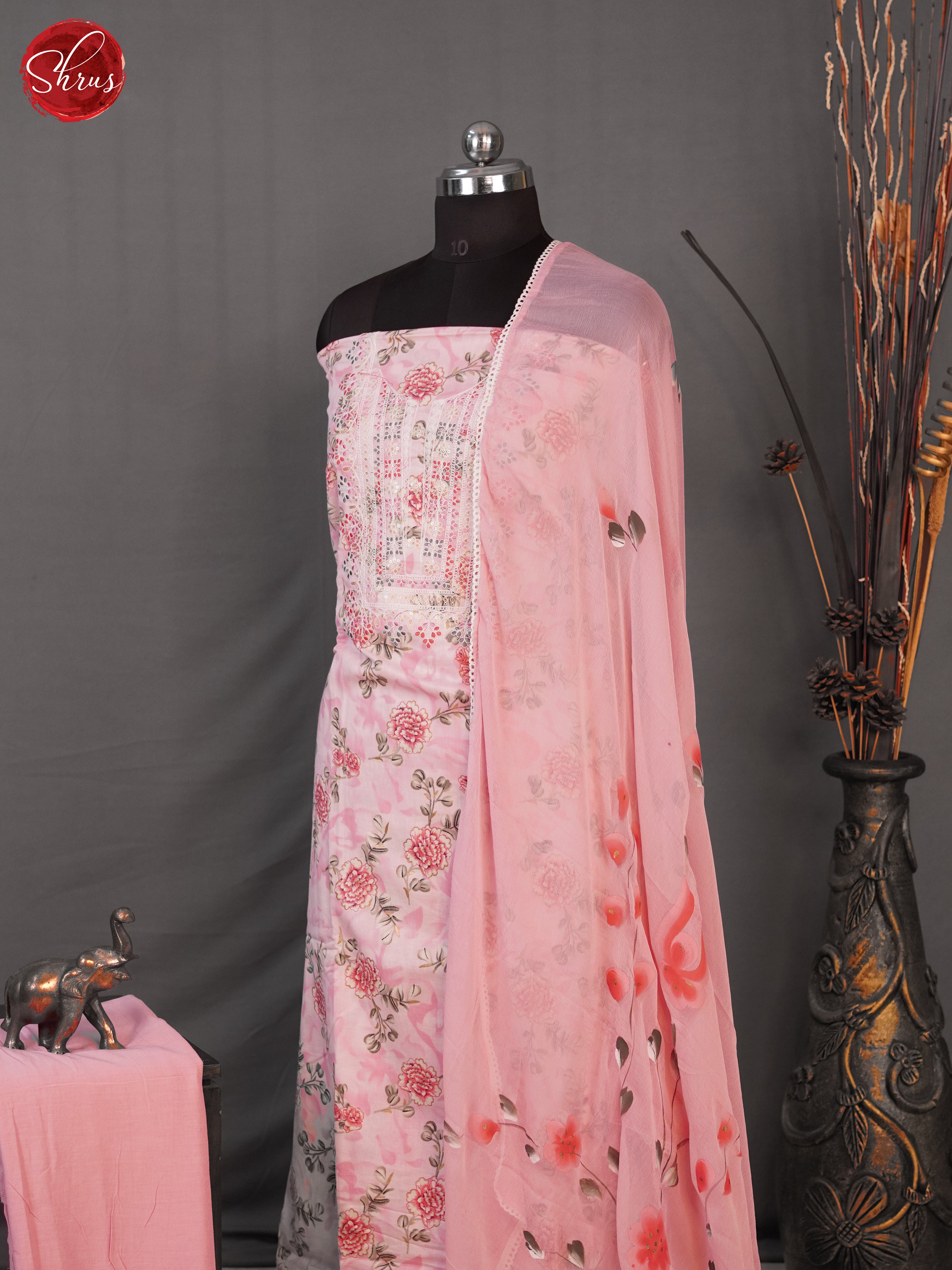 Pink - Unstitched Salwar - Shop on ShrusEternity.com