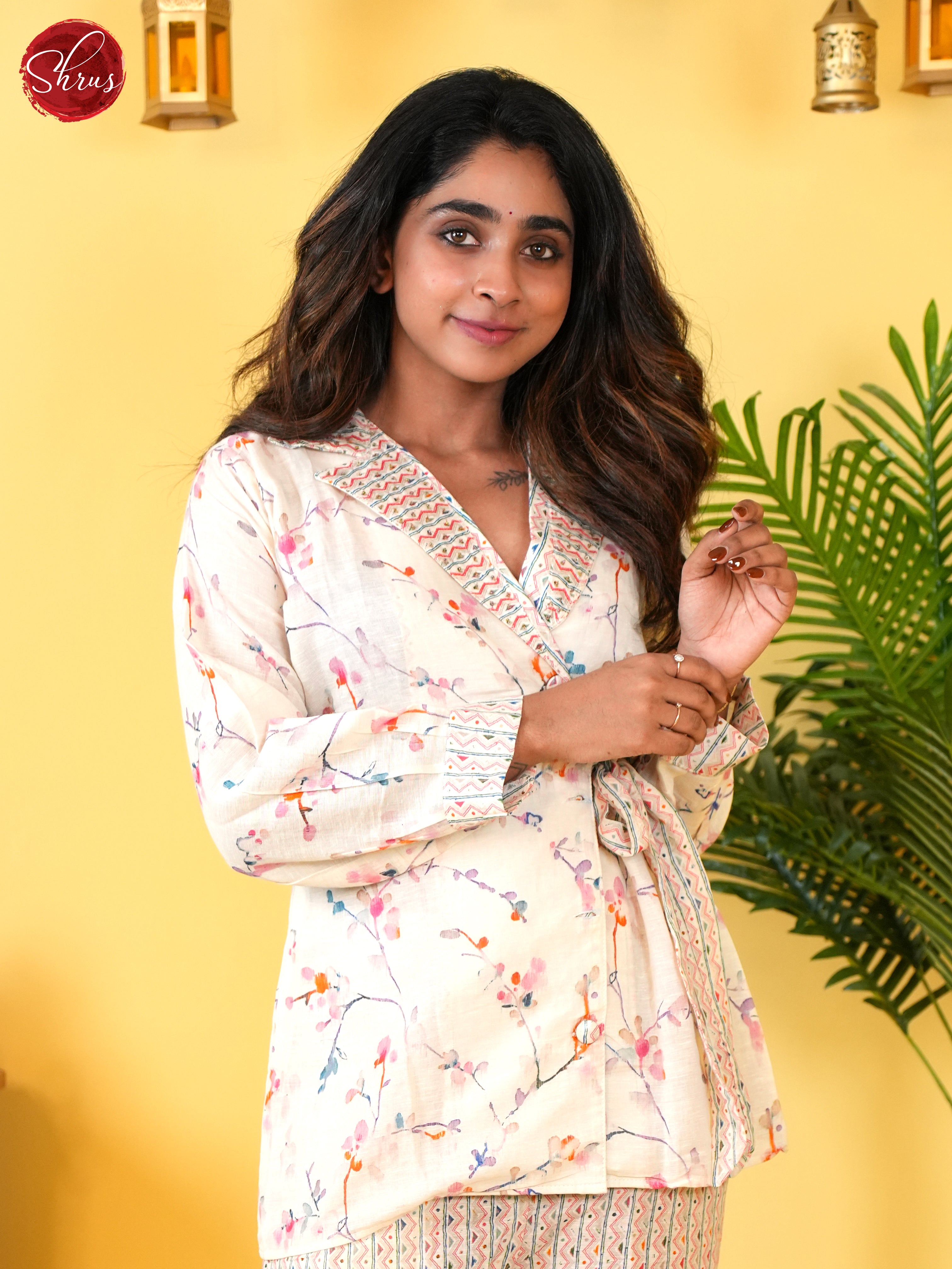 Cream - 2pc floral printed Readymade suit (co - ord ) - Shop on ShrusEternity.com