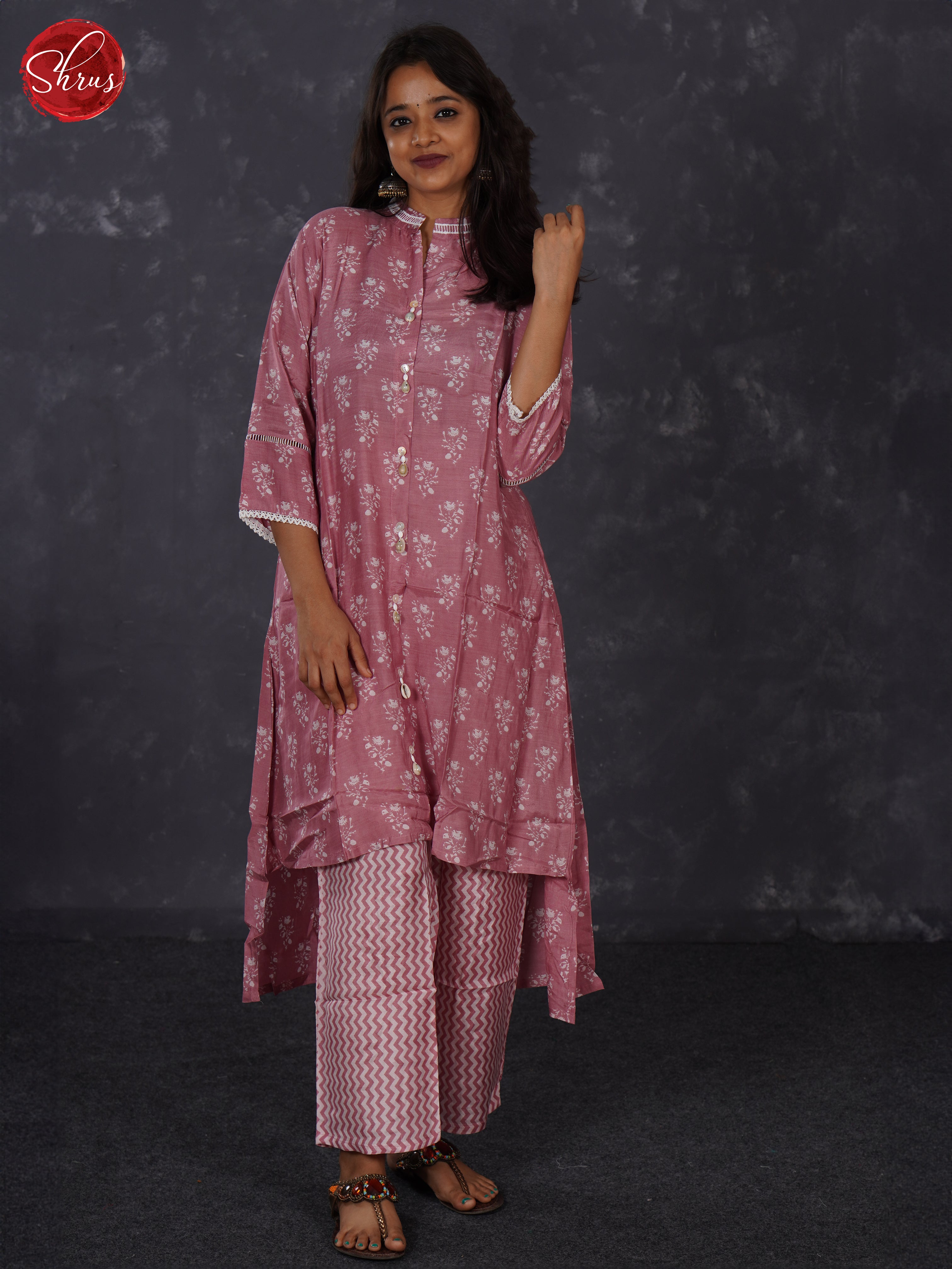 Onion Pink - Cotton 2 piece Readymade Salwar - Shop on ShrusEternity.com