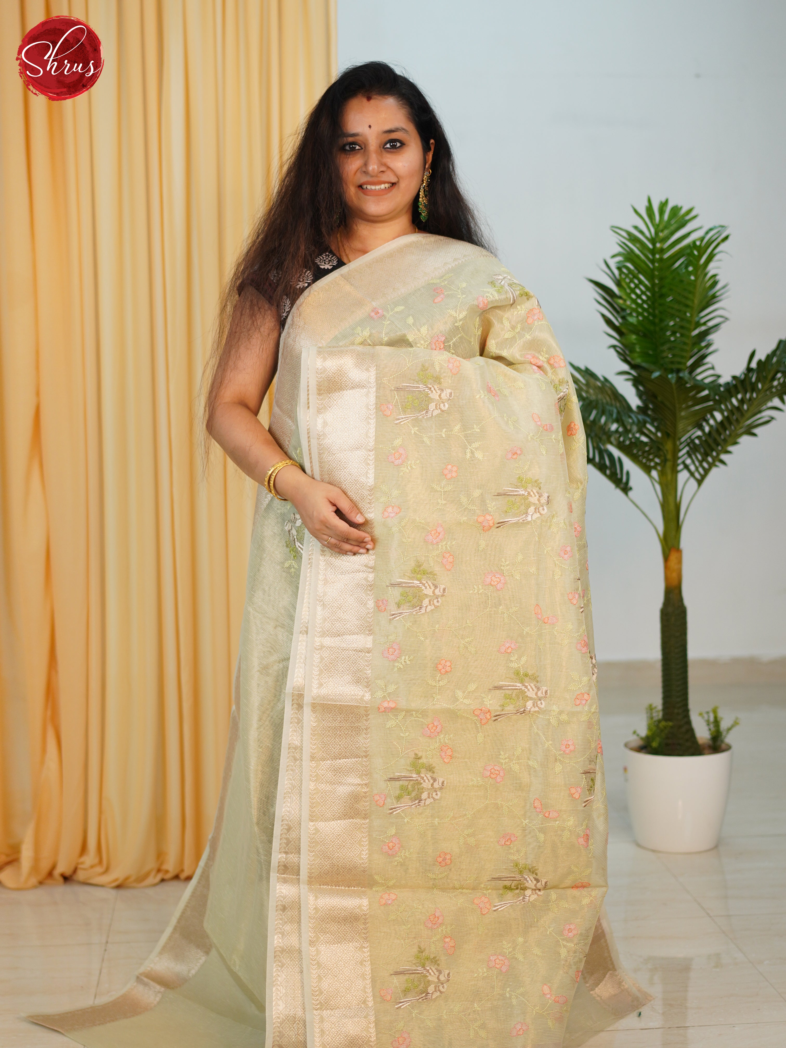 Light Green(Single Tone) - Semi tissue Saree - Shop on ShrusEternity.com