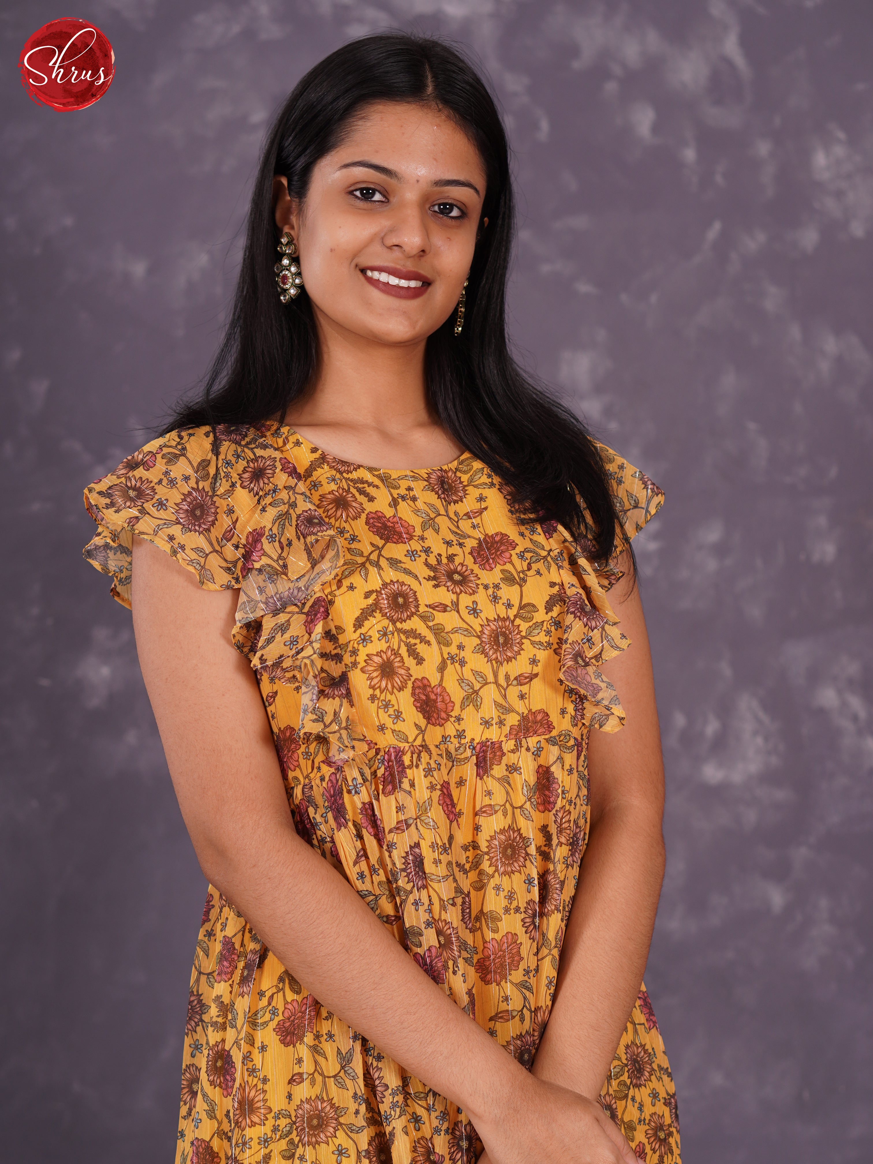 Mustard - Printed Readymade kurti - Shop on ShrusEternity.com