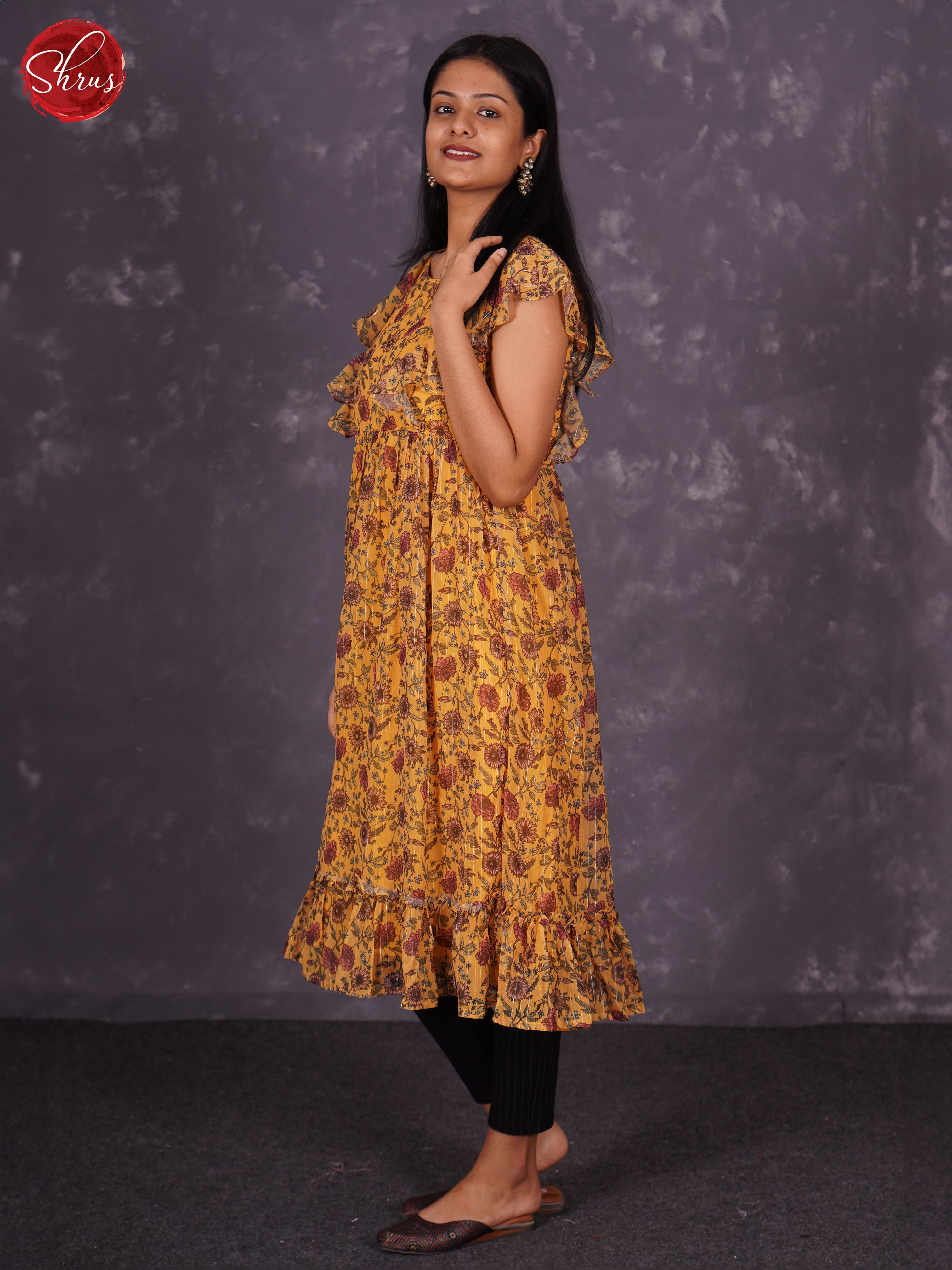 Mustard - Printed Readymade kurti - Shop on ShrusEternity.com