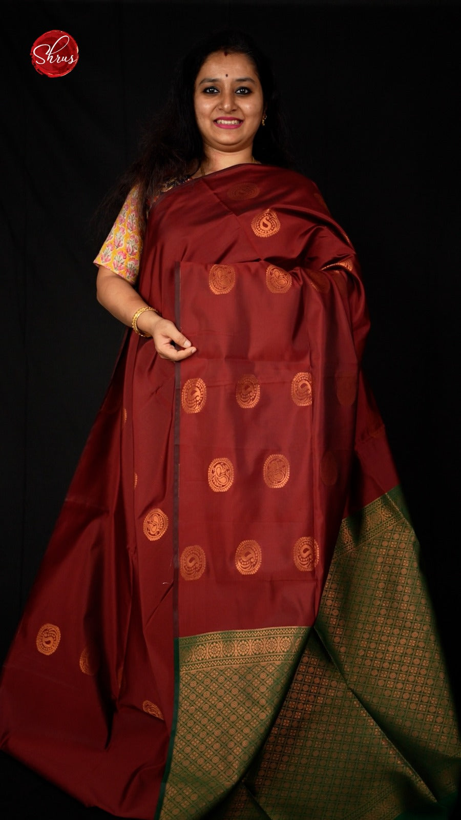 Brown & Green- Semi Softsilk Saree - Shop on ShrusEternity.com