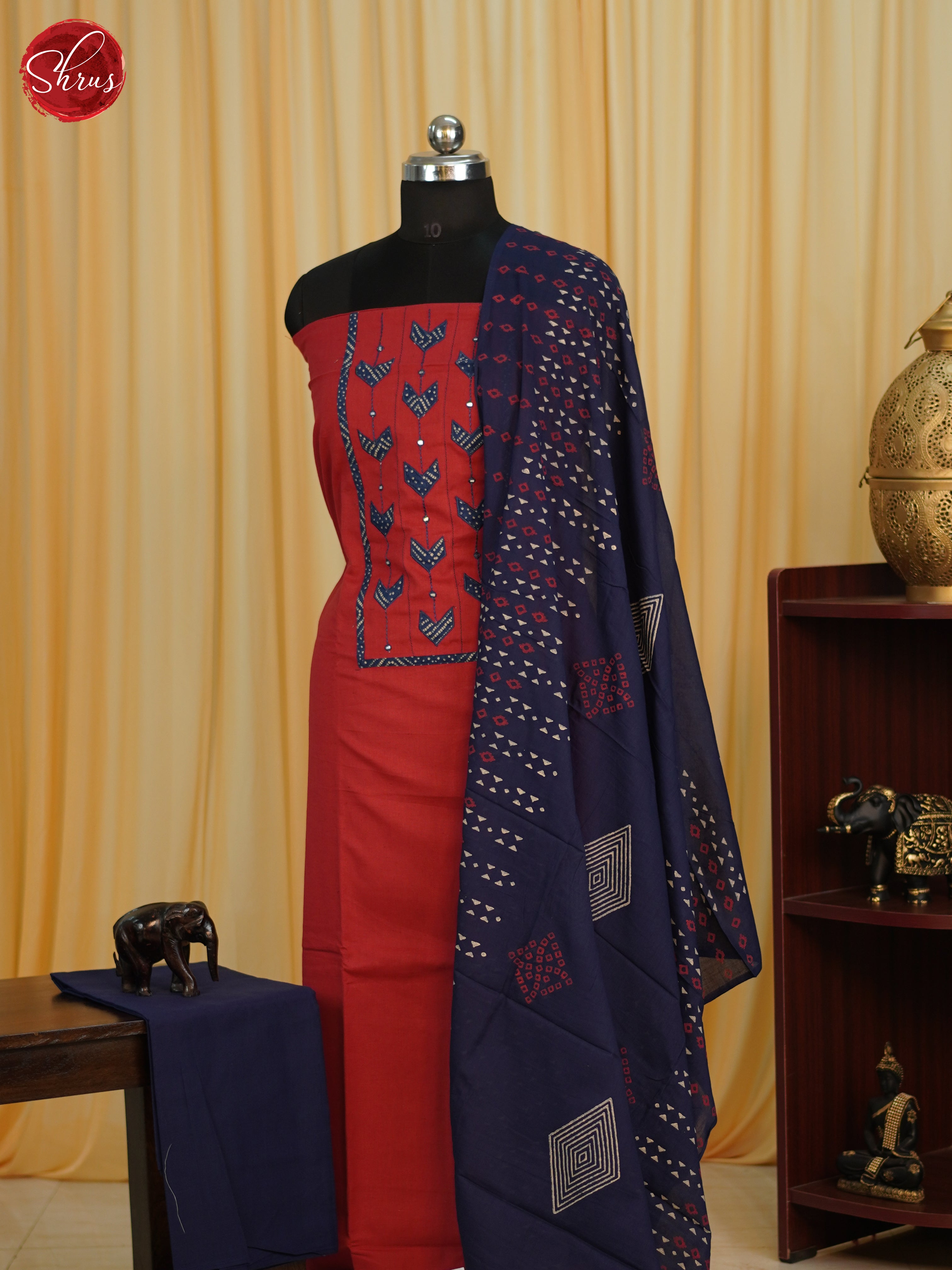 Red & Blue - Cotton salwar - Shop on ShrusEternity.com