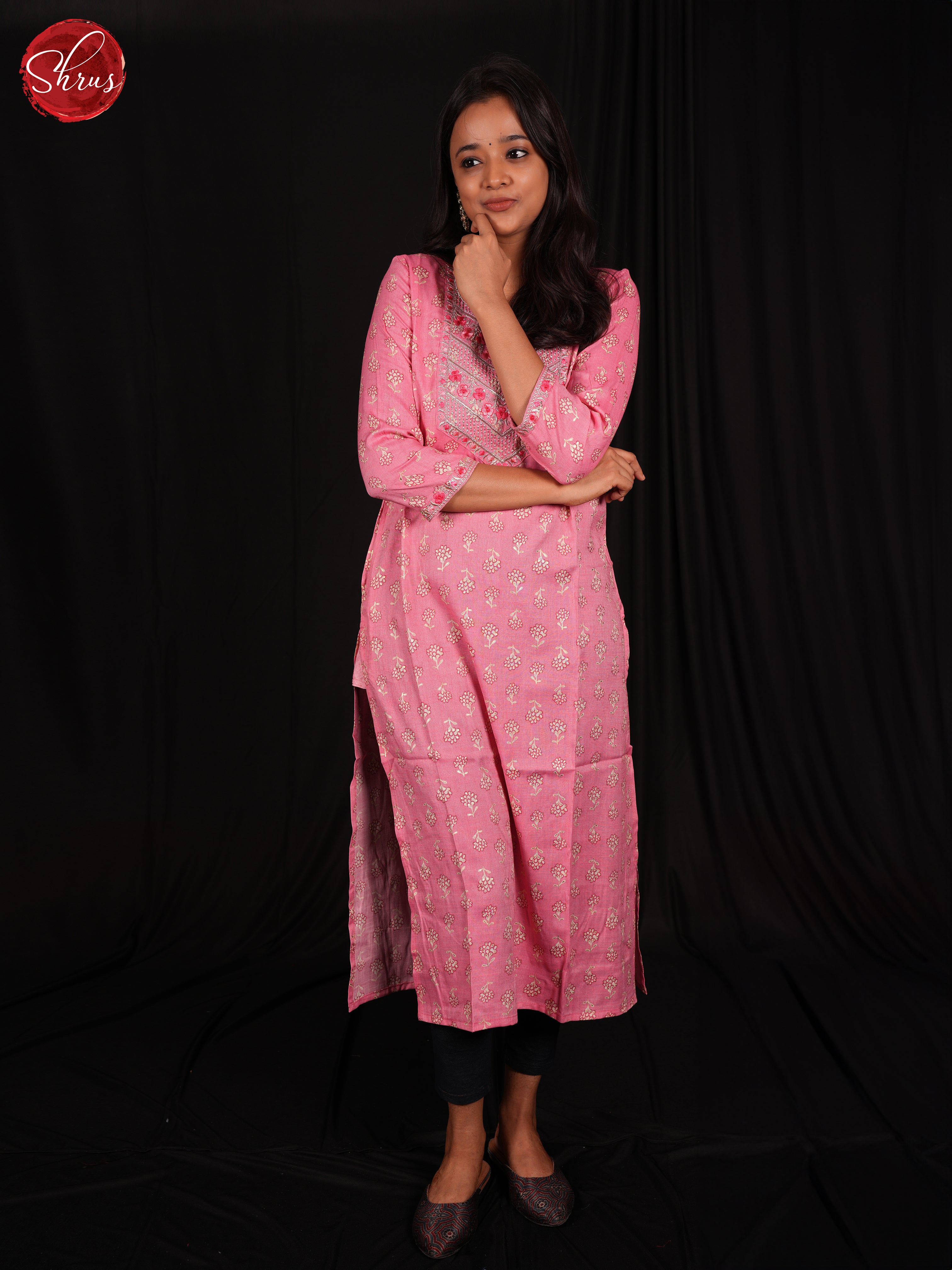 Pink- Printed Readymade Kurti - Shop on ShrusEternity.com