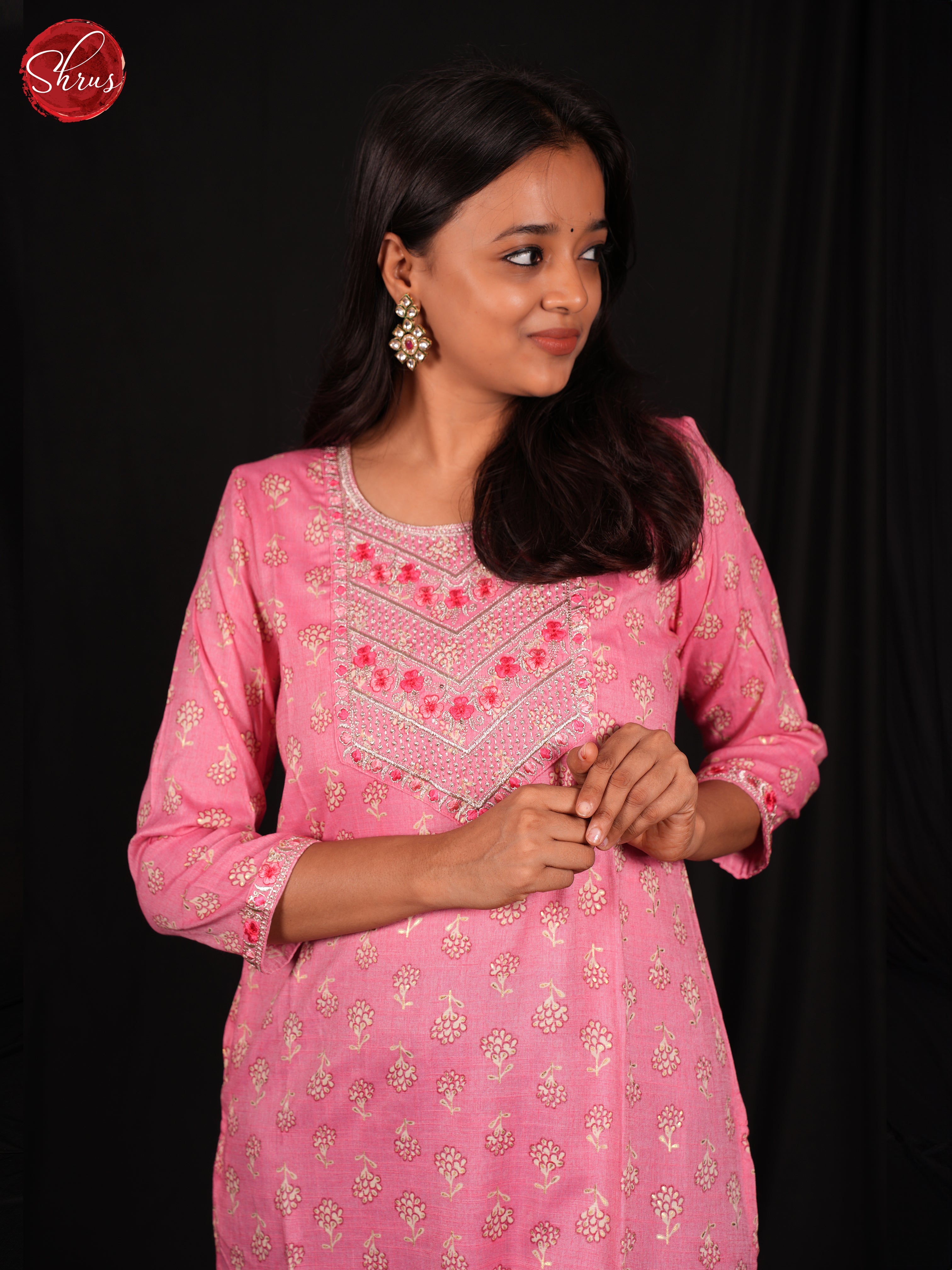 Pink- Printed Readymade Kurti - Shop on ShrusEternity.com