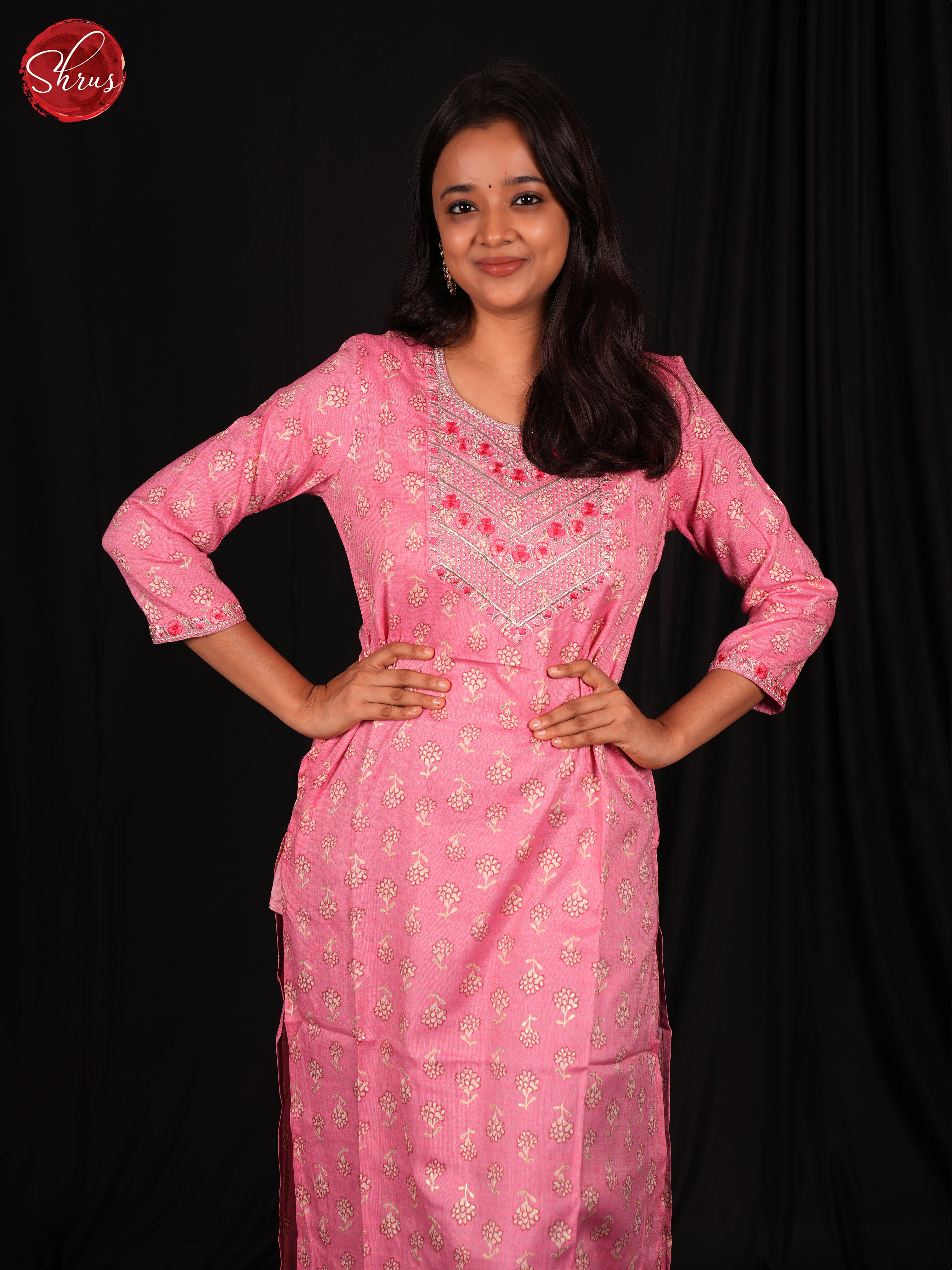 Pink- Printed Readymade Kurti - Shop on ShrusEternity.com