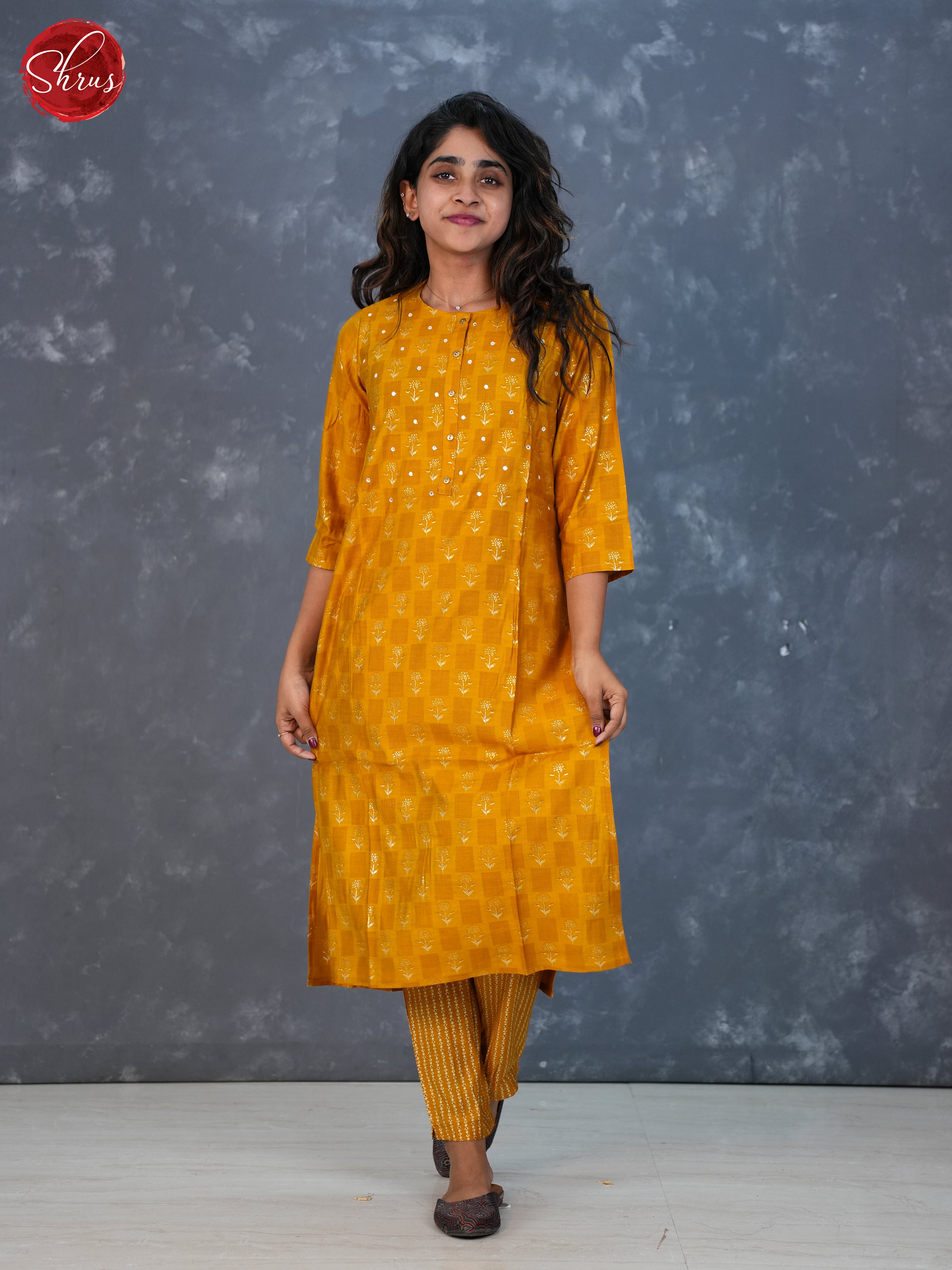 Mustard - Printed 2pc Readymade Salwar Suits - Shop on ShrusEternity.com