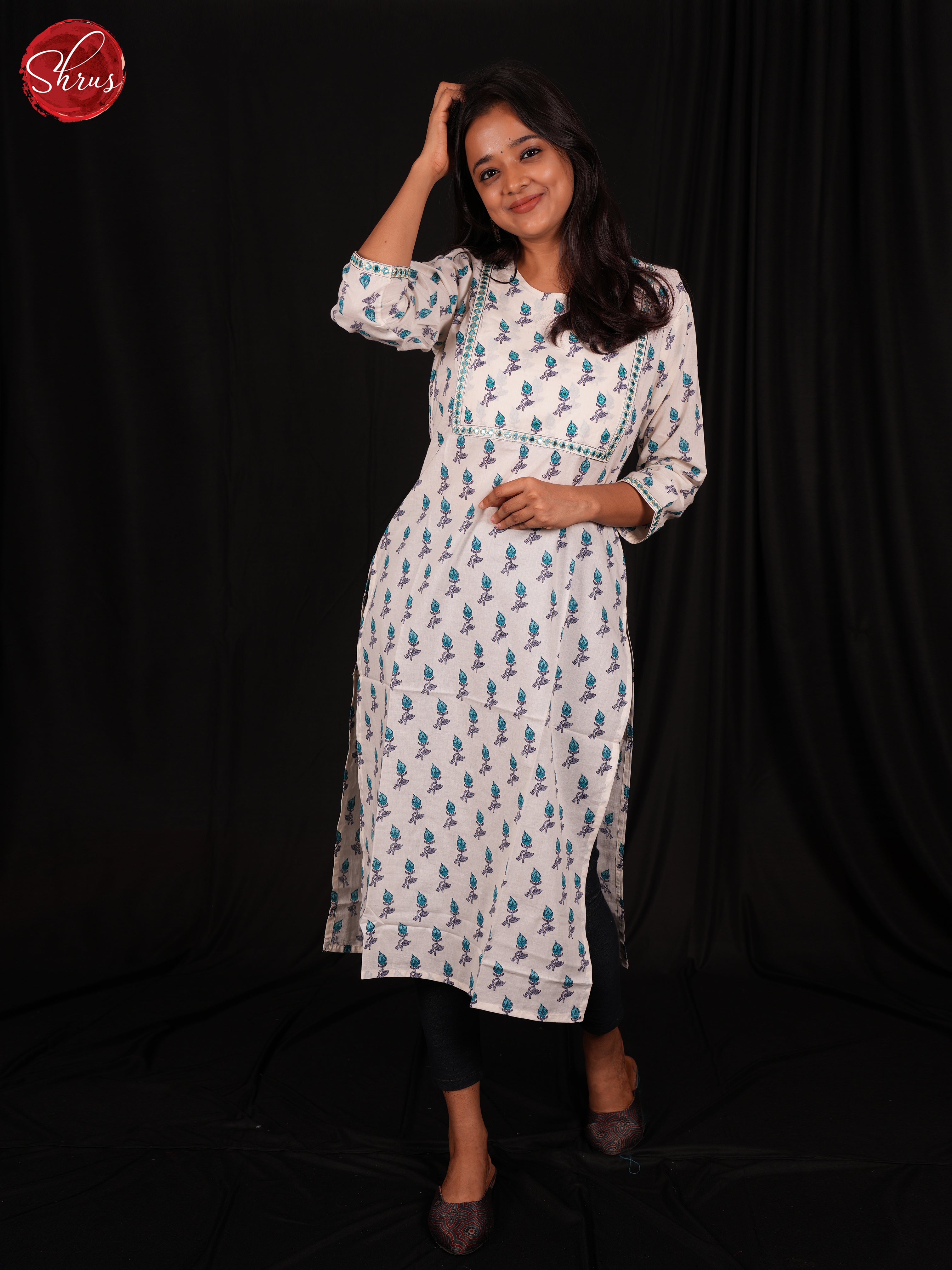 White & Blue - Readymade Kurti - Shop on ShrusEternity.com