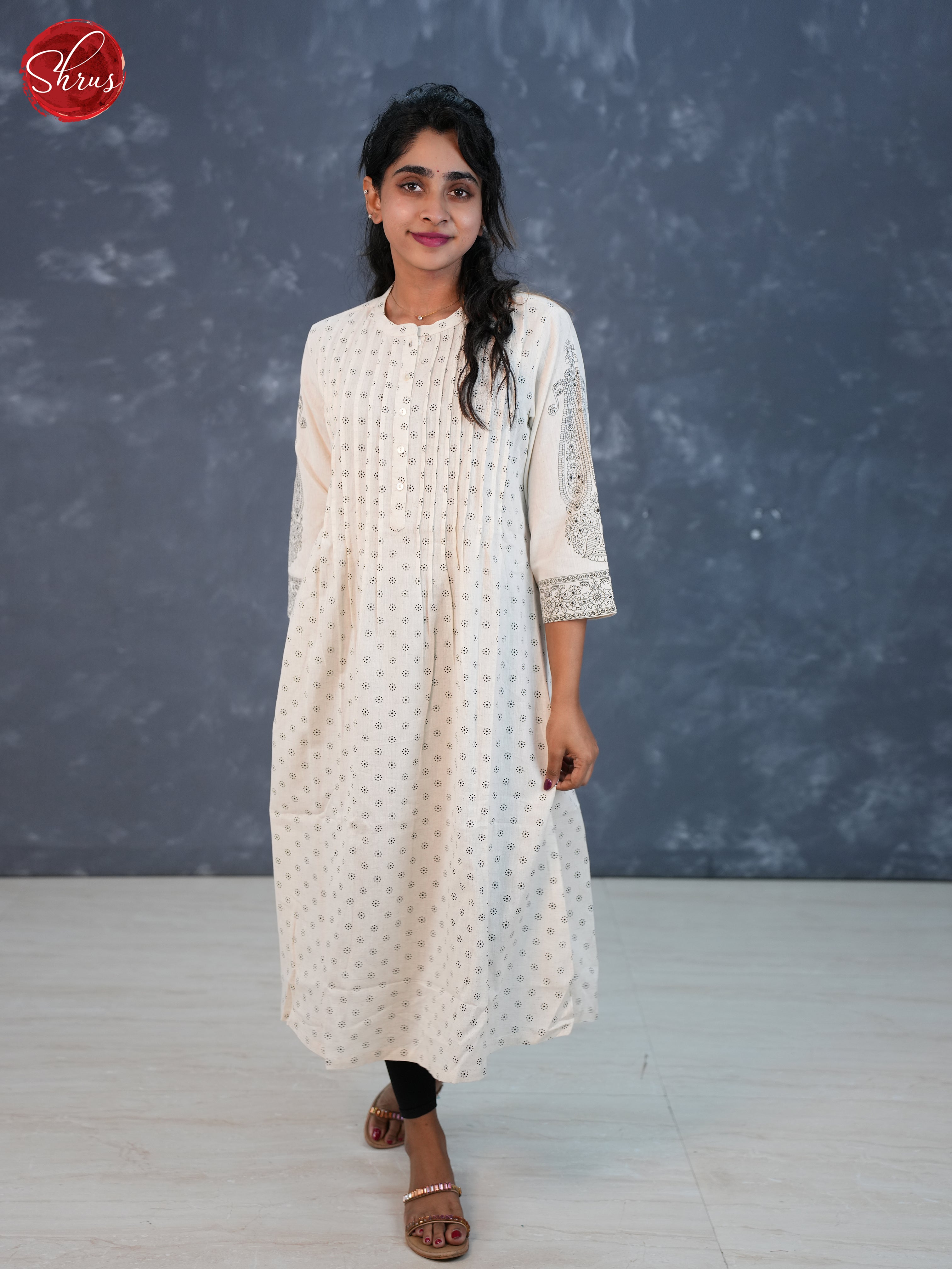 White -Printed  Readymade Kurti - Shop on ShrusEternity.com