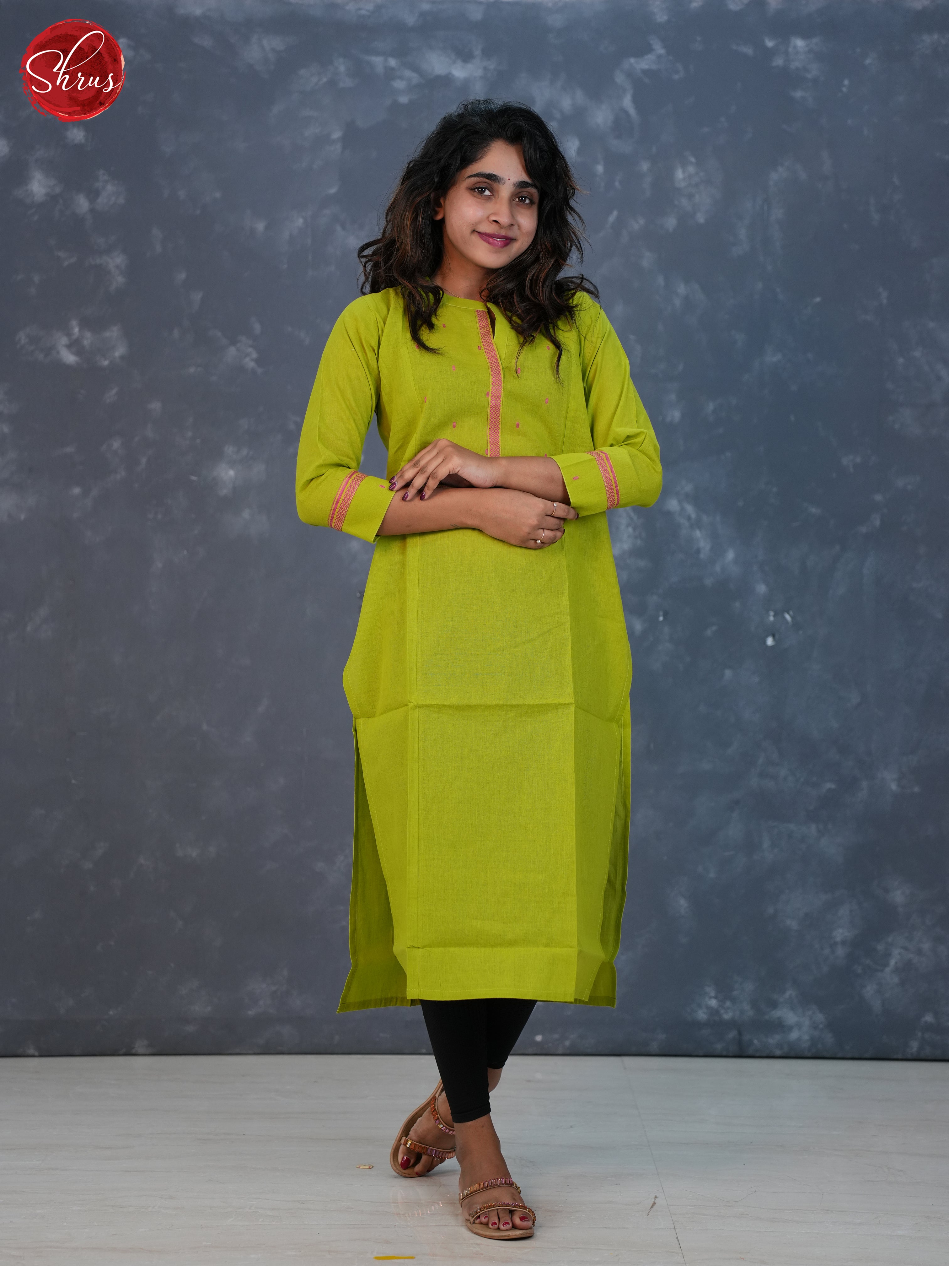 Green- Straight fit embroidered Readymade Kurti - Shop on ShrusEternity.com