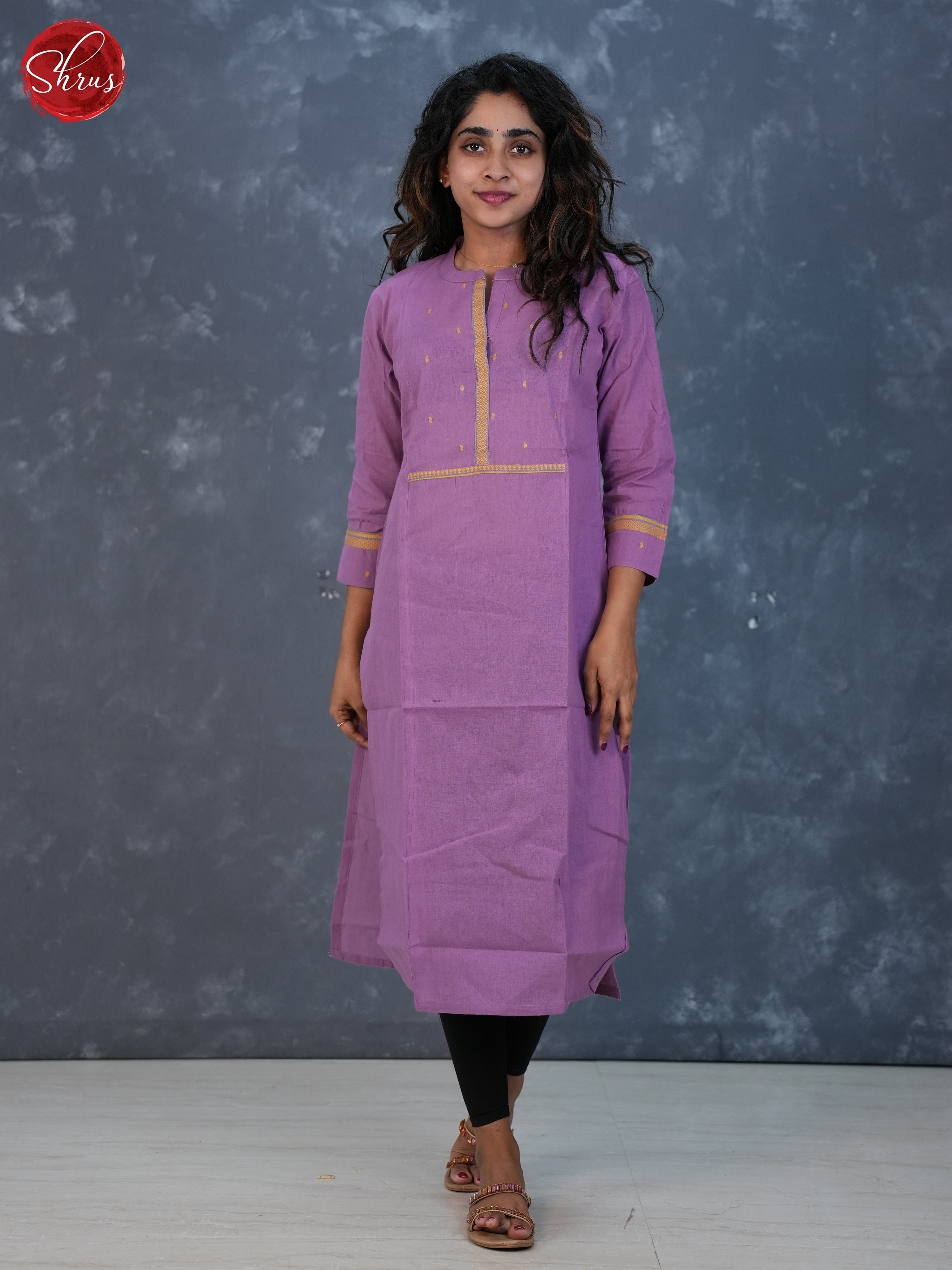 Purple  - Embroidered Staright fit Readymade Kurti - Shop on ShrusEternity.com