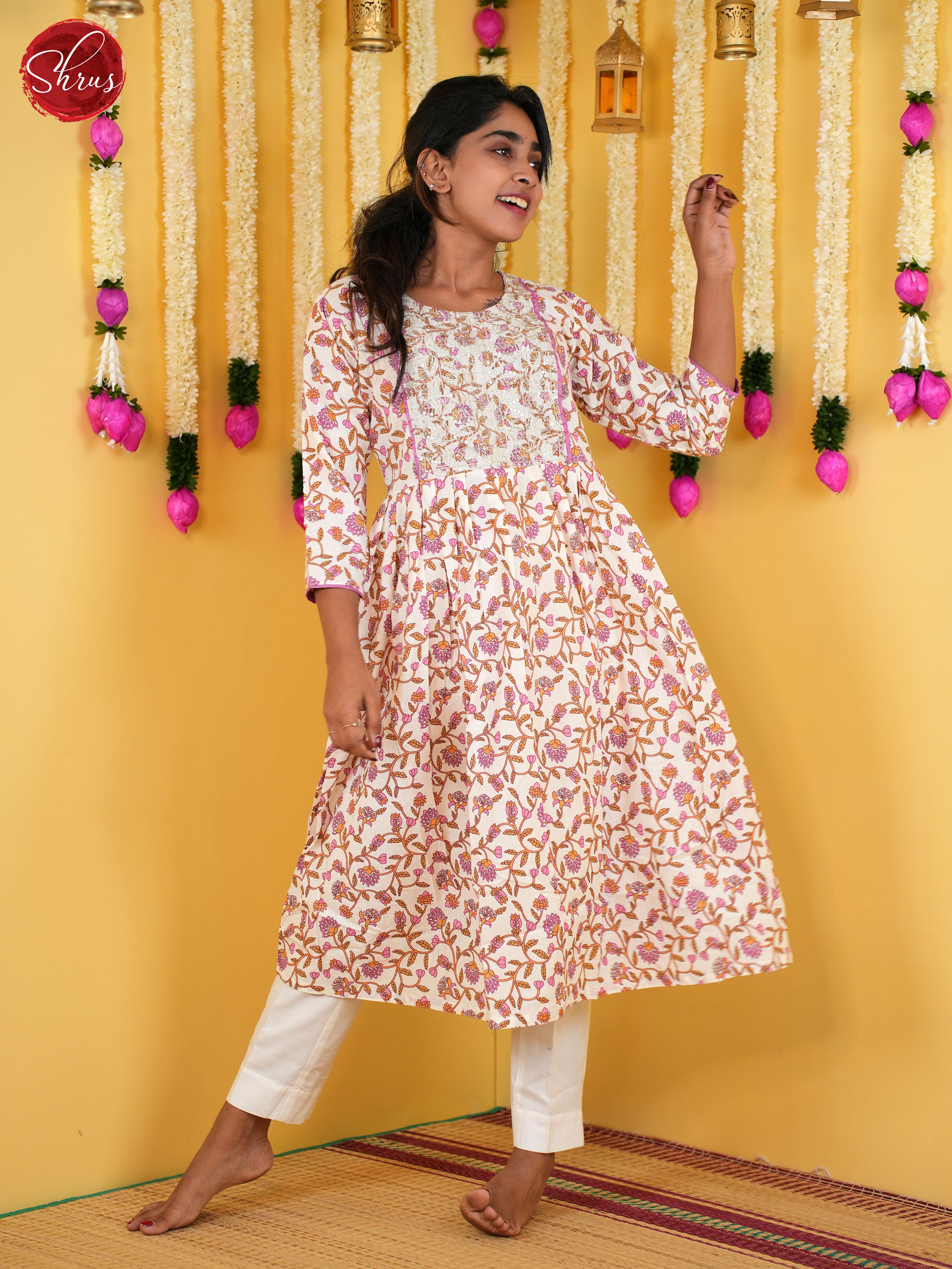 Cream & Pink -Readymade Suits - Shop on ShrusEternity.com