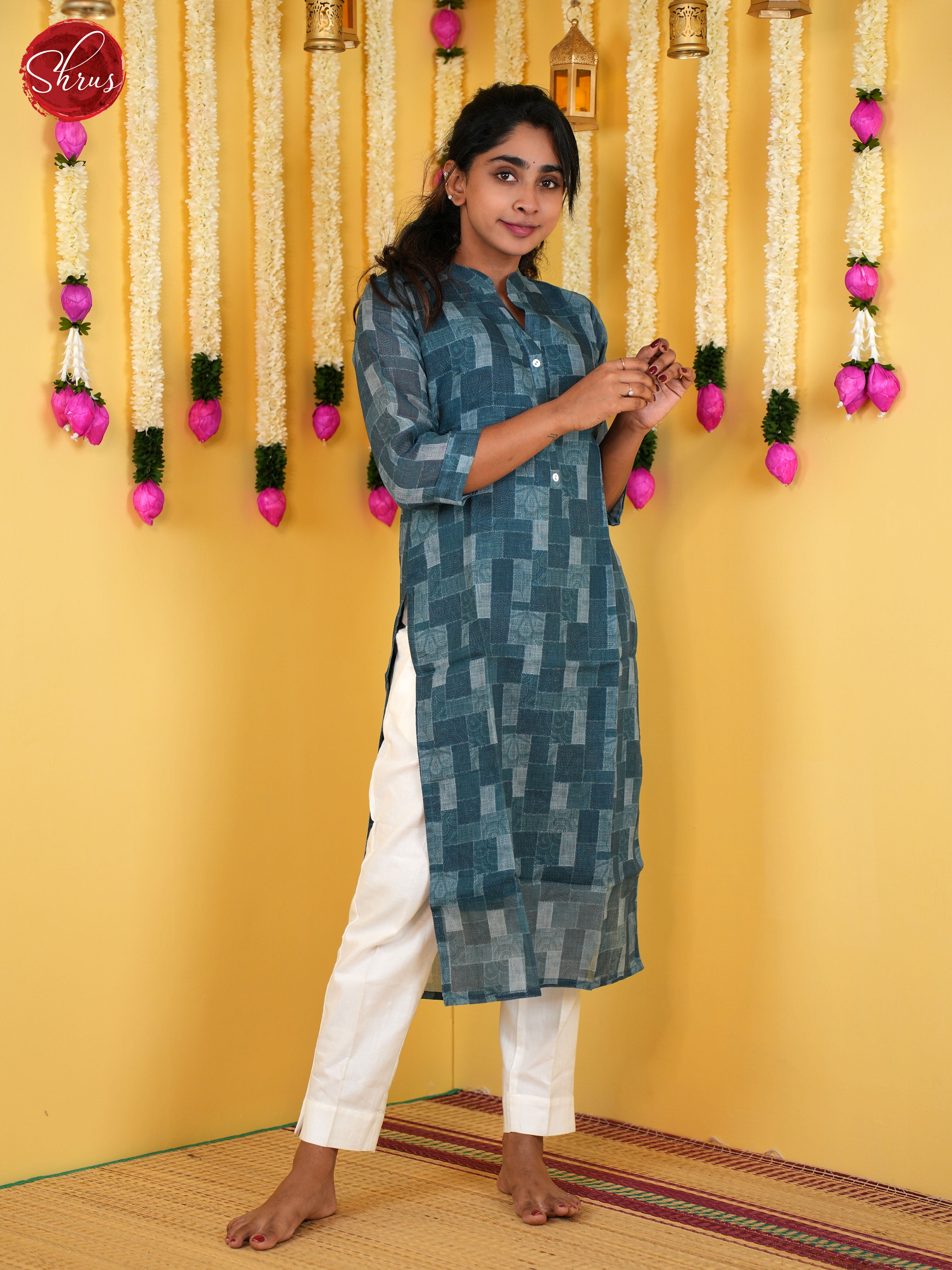 Blue -Readymade Kurti - Shop on ShrusEternity.com