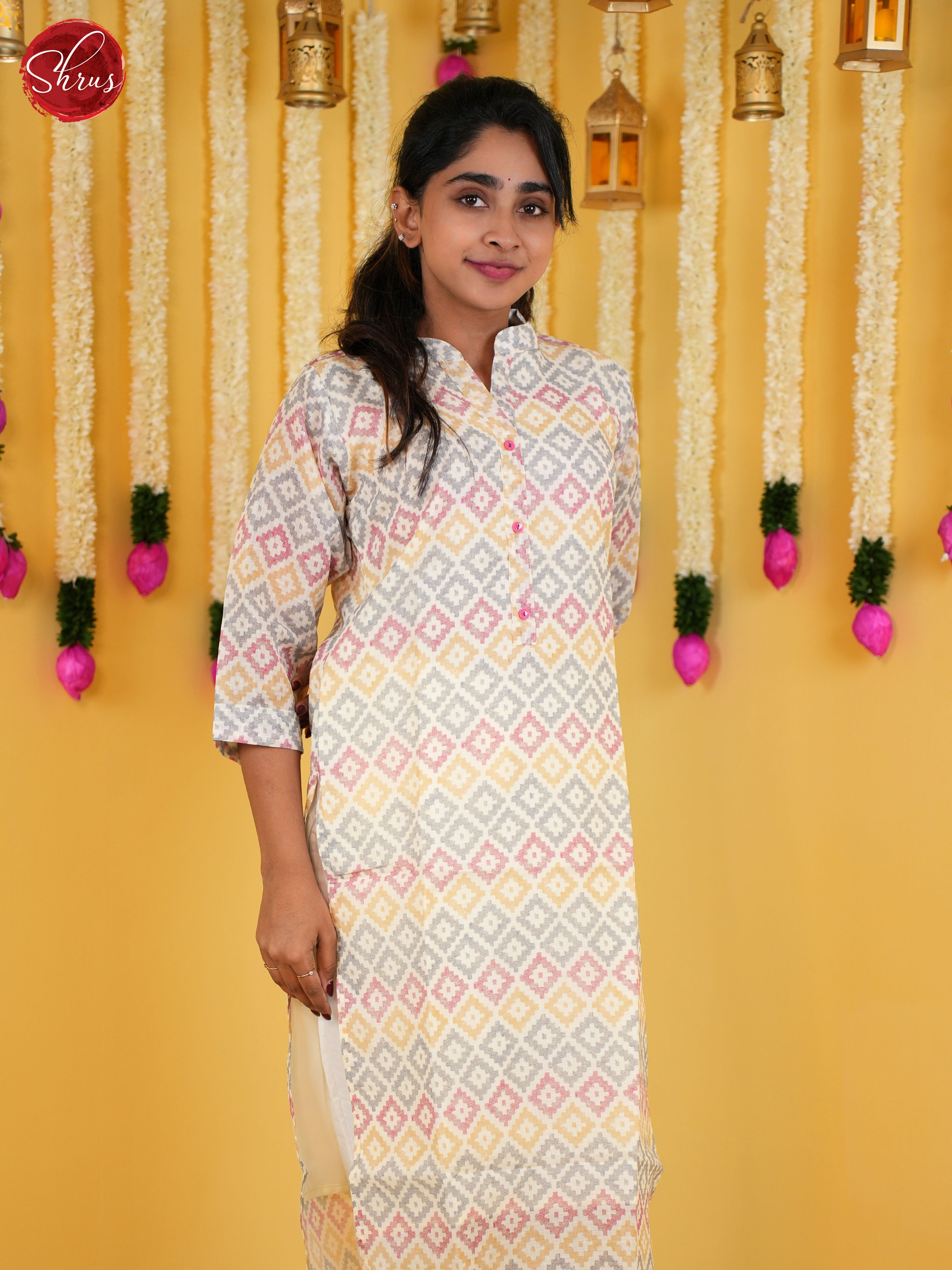 Cream & Multicolor  -Readymade Kurti - Shop on ShrusEternity.com