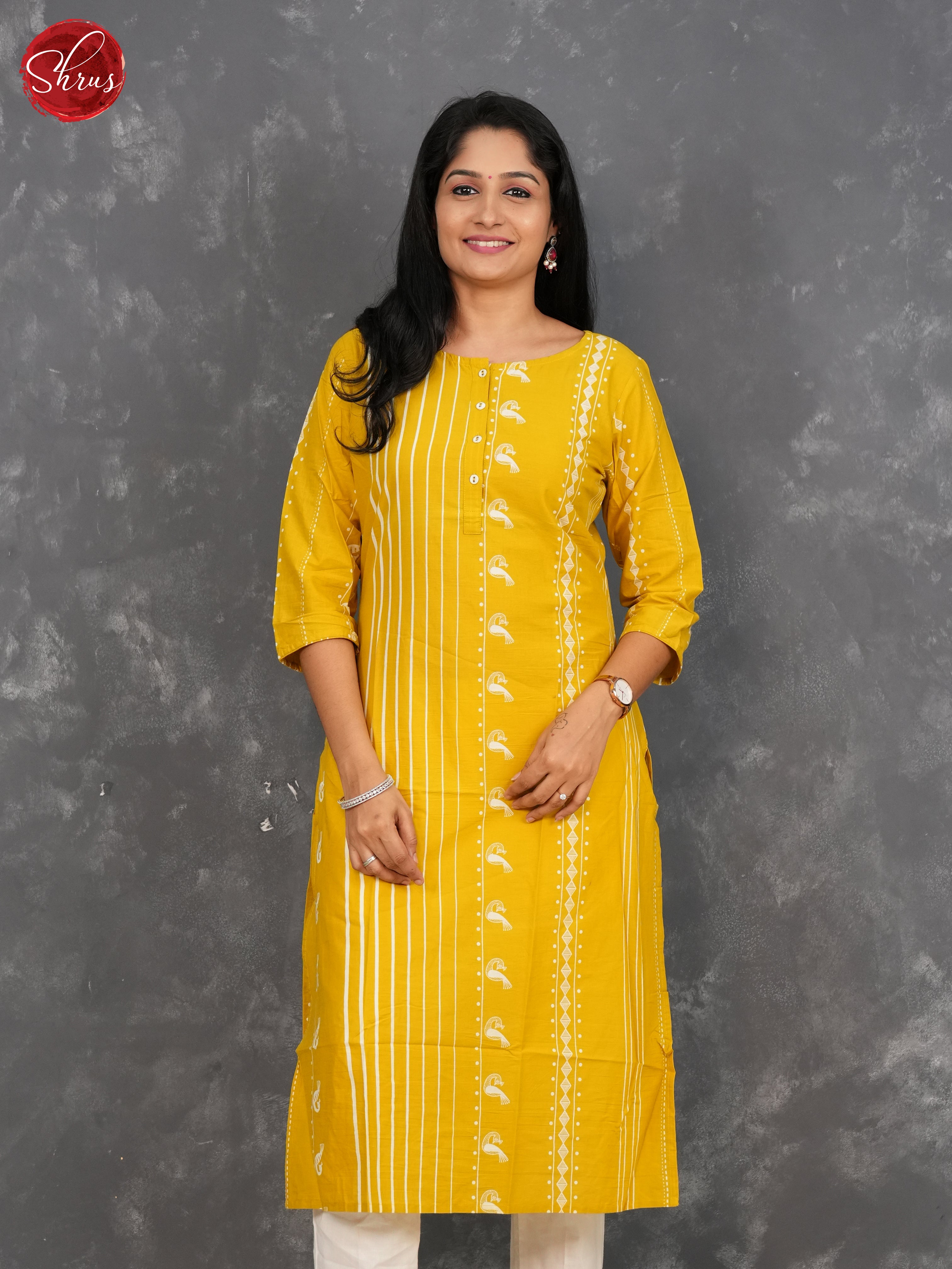 Yellow - Readymade kurti - Shop on ShrusEternity.com