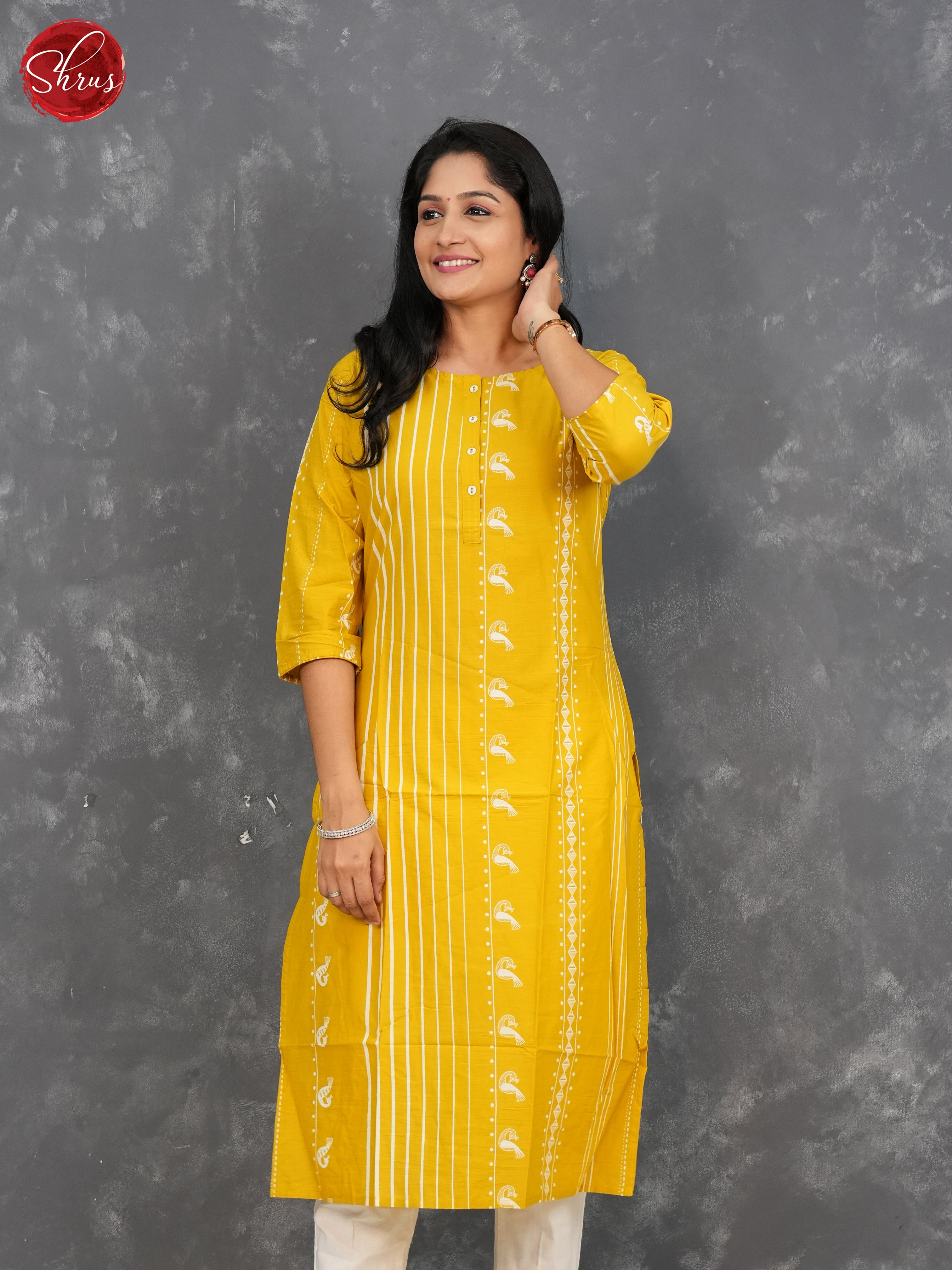 Yellow - Readymade kurti - Shop on ShrusEternity.com