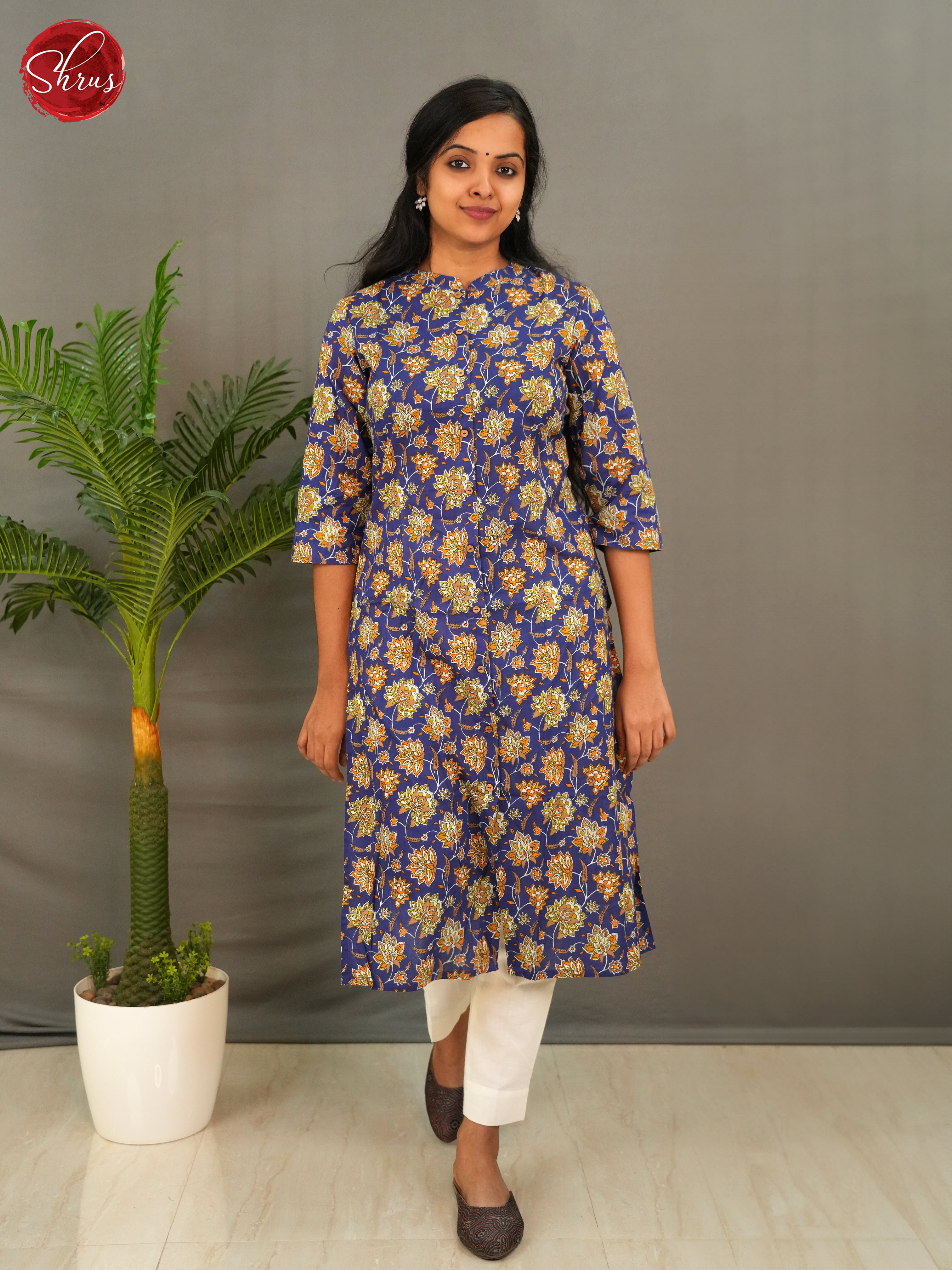 Blue - Readymade Kurti - Shop on ShrusEternity.com