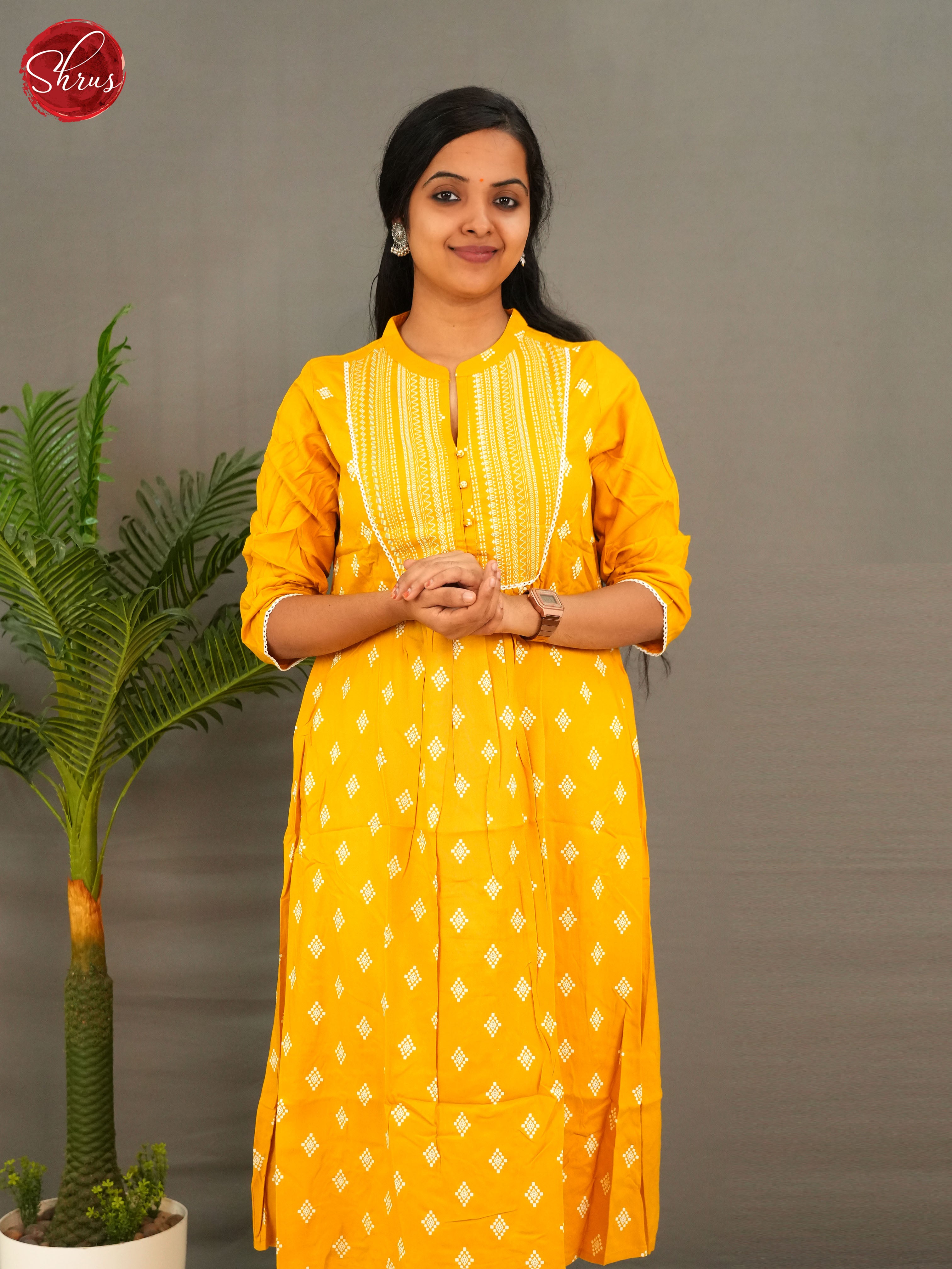 Yellow - Readymade kurti - Shop on ShrusEternity.com