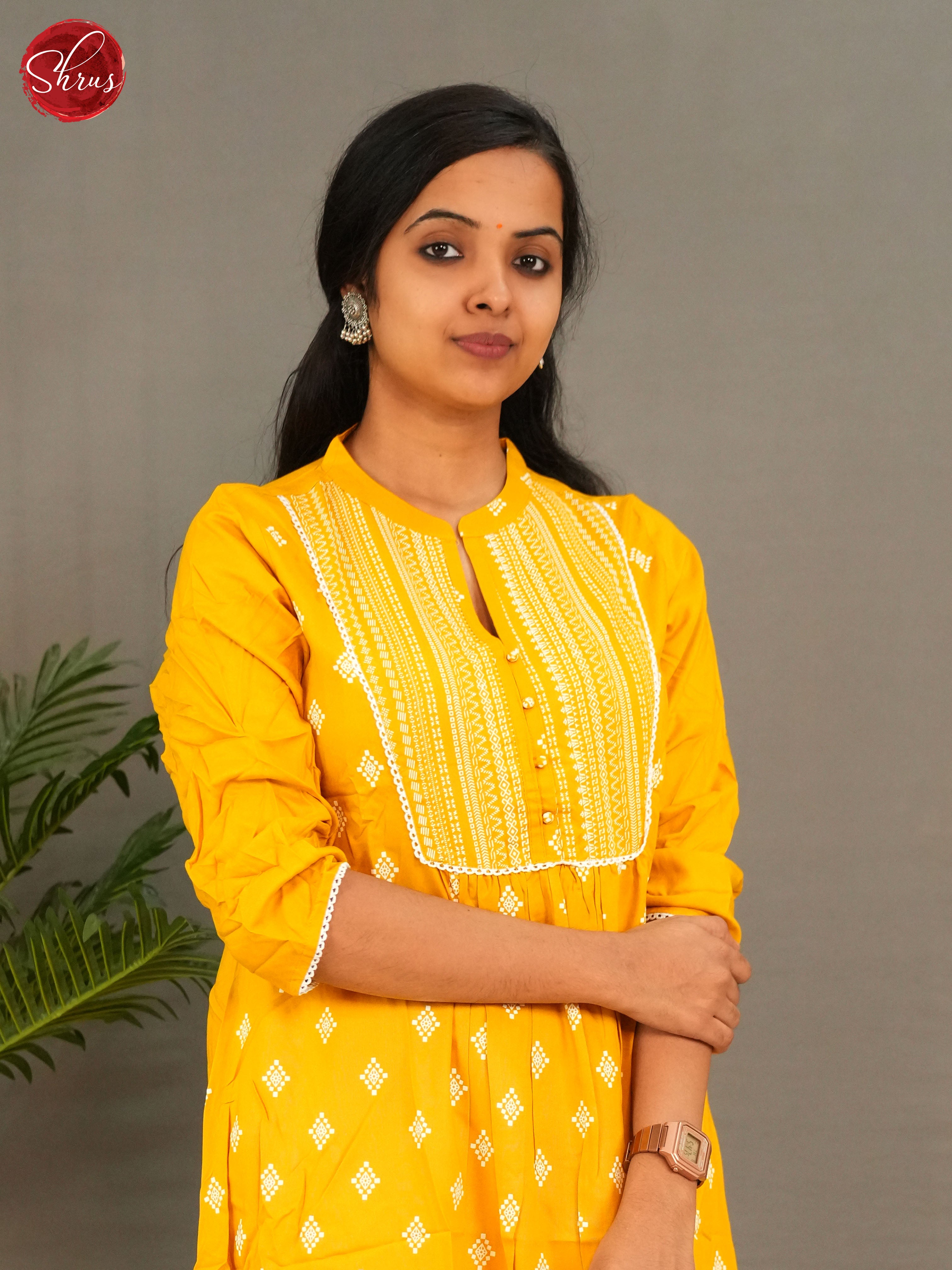 Yellow - Readymade kurti - Shop on ShrusEternity.com