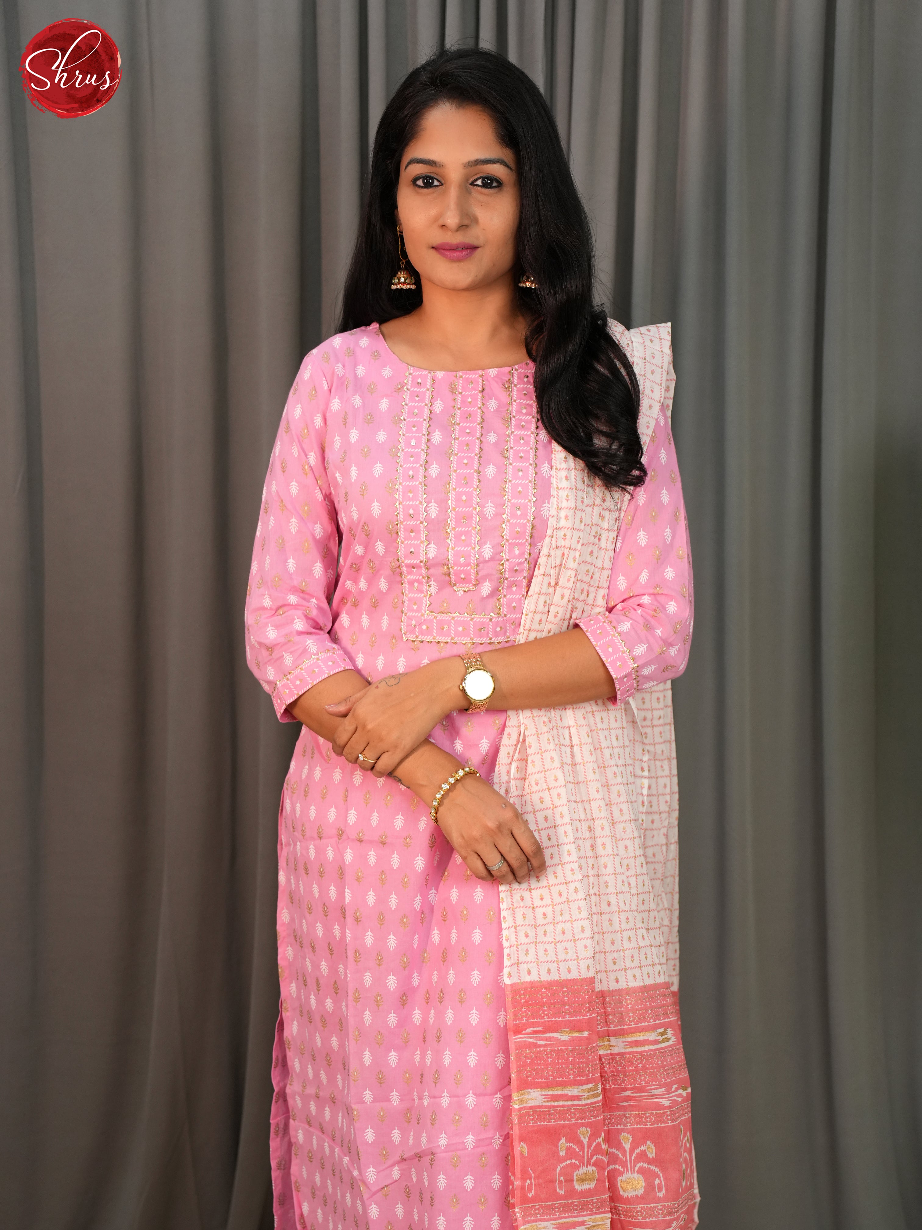 Pink & WHite  - Floral printed 3 pcReadymade Suits - Shop on ShrusEternity.com